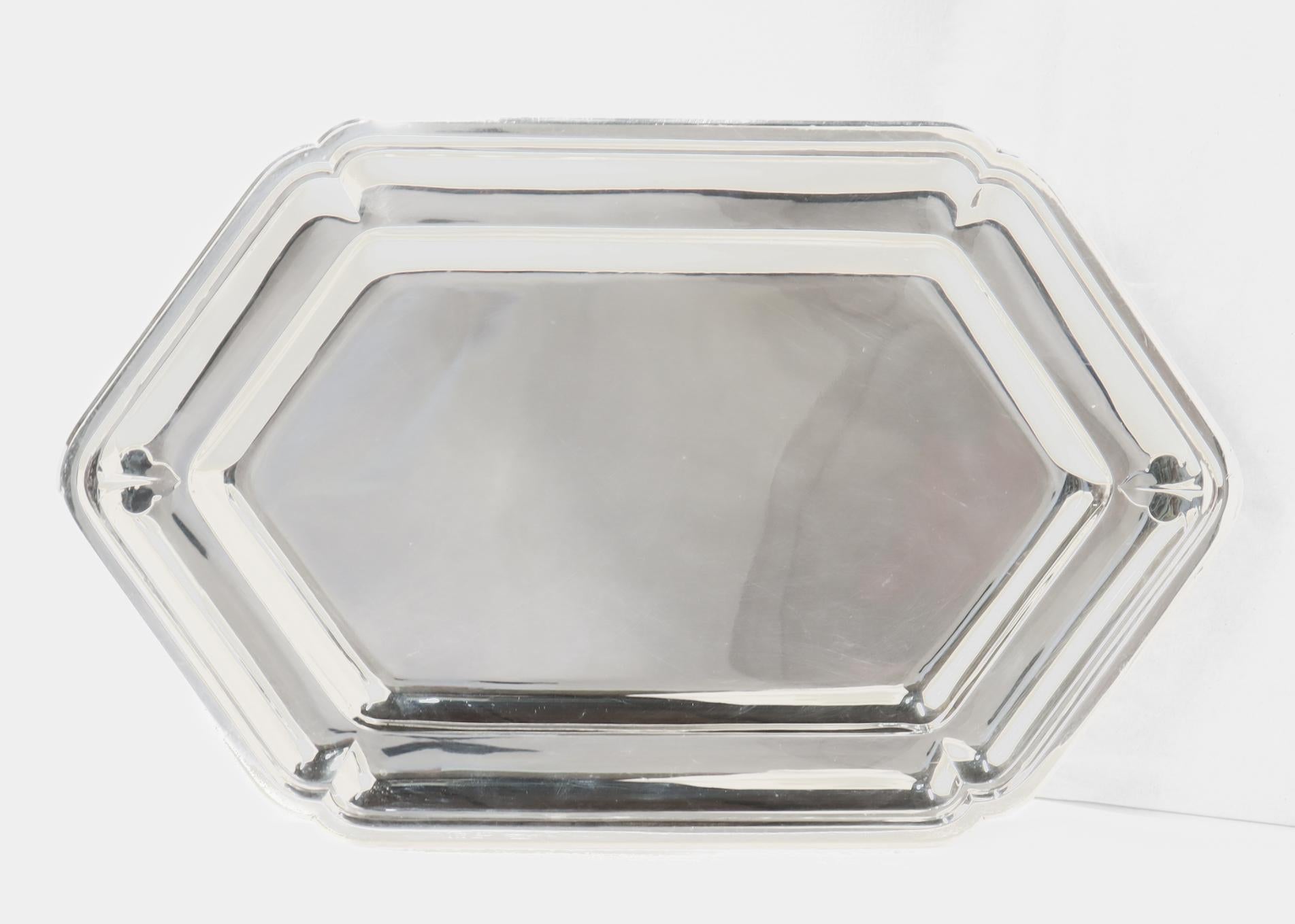 Piccolo vassoio/piatto in argento Sterling 950 Art Deco di Cartier/Robert Linzeler in vendita 3