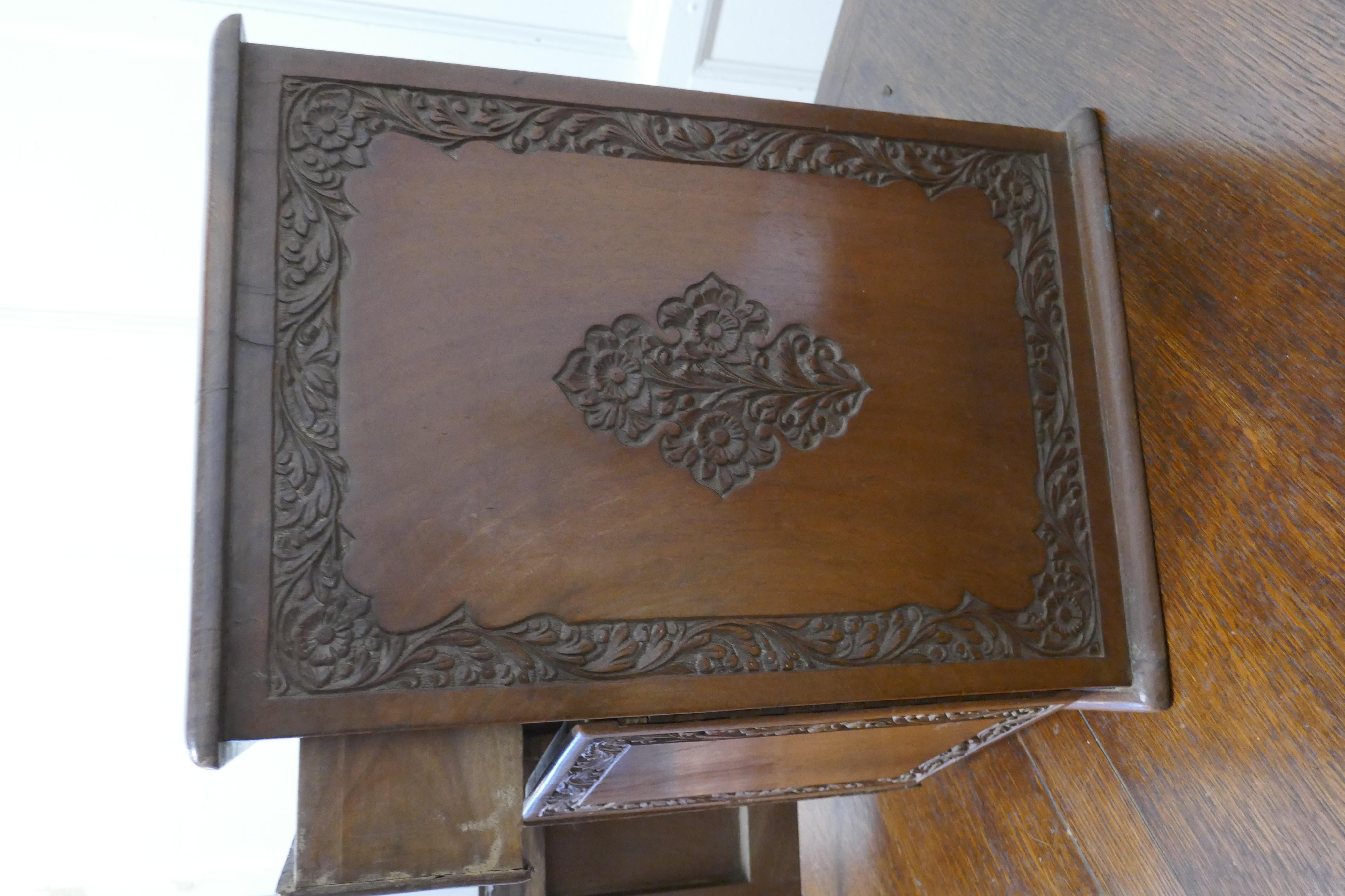 Small Carved Cupboard with Drawer   For Sale 4