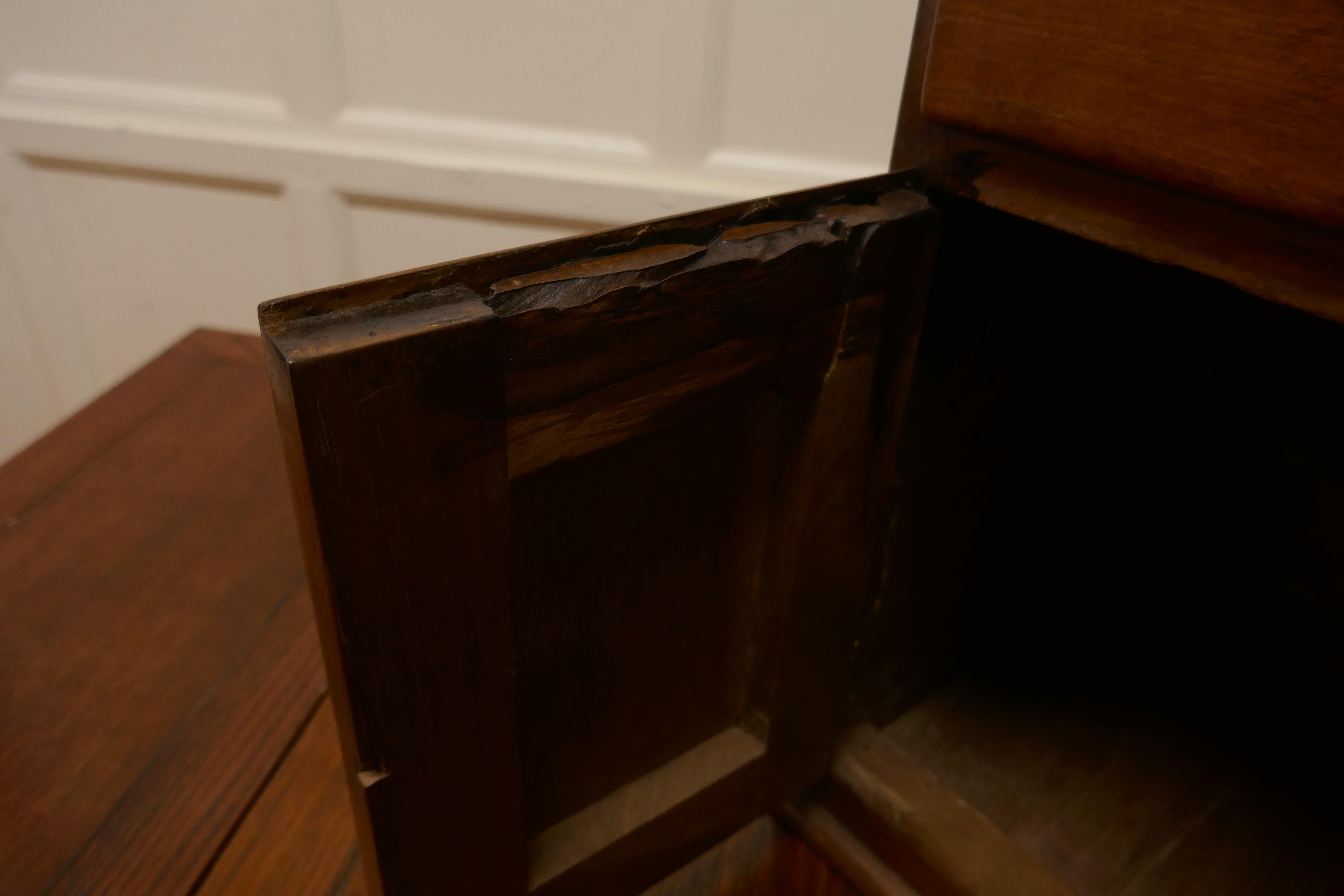 Teak Small Carved Cupboard with Drawer For Sale