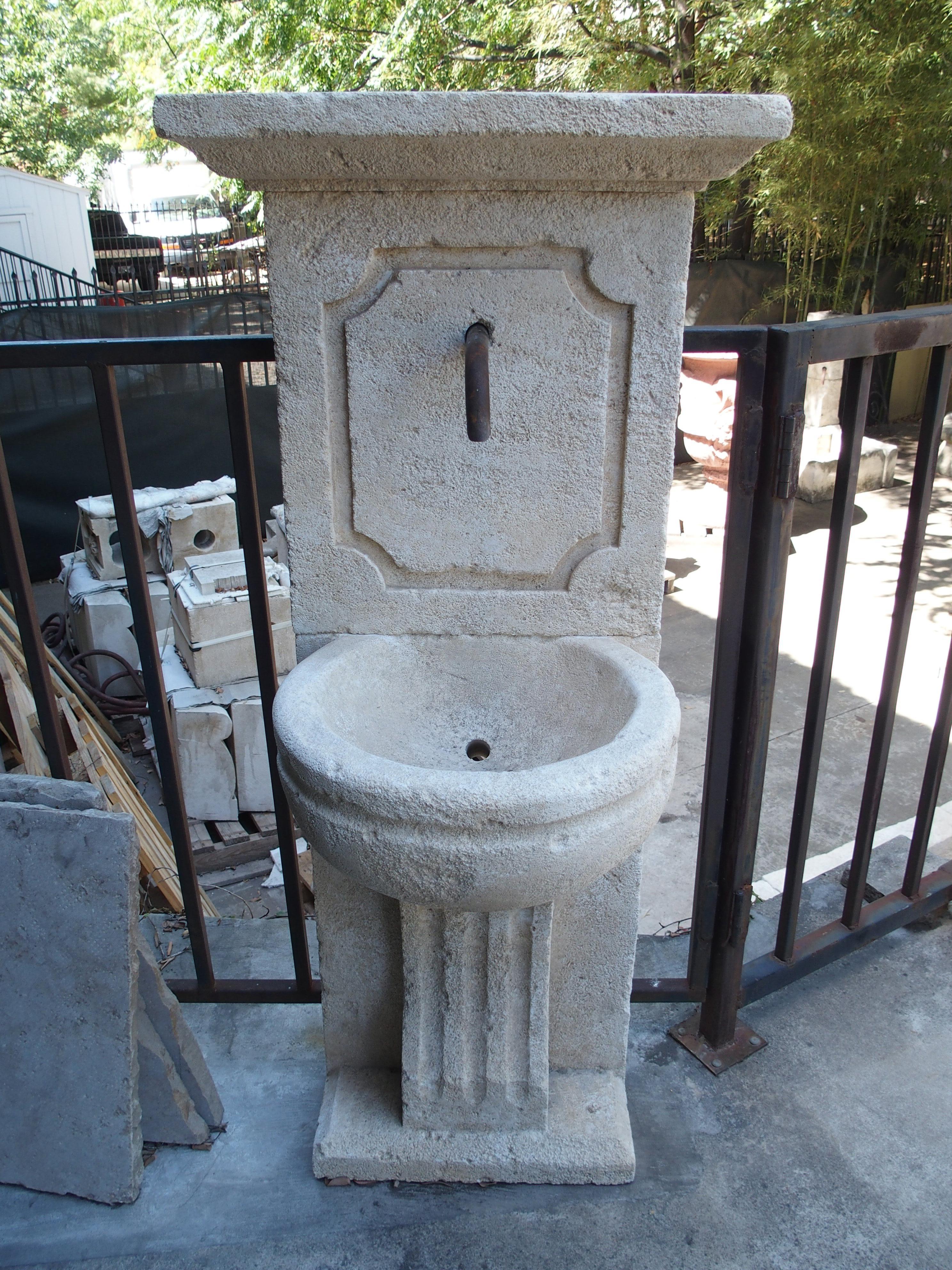 French Provincial Small Carved French Wall Fountain from Provence