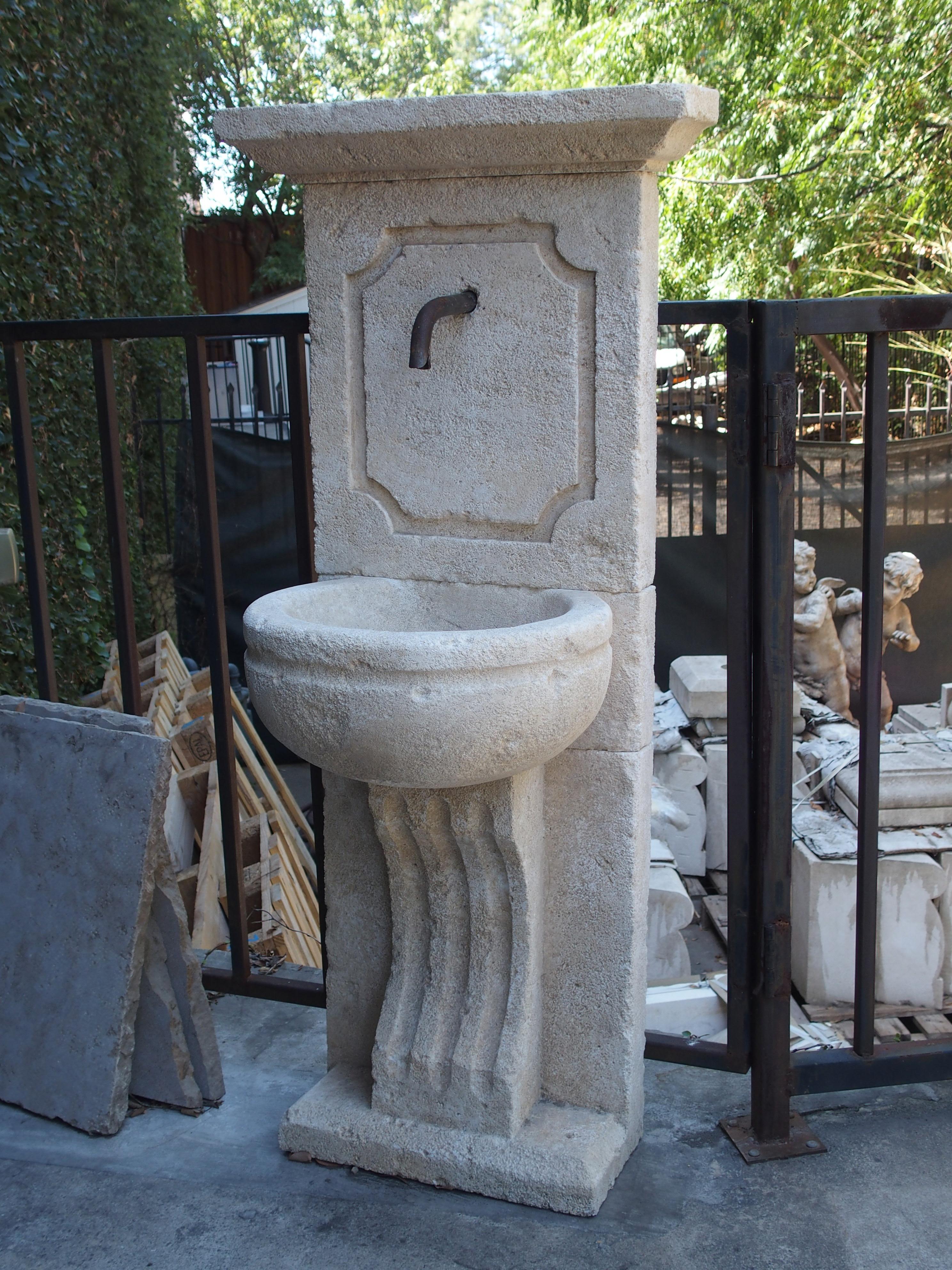 Small Carved French Wall Fountain from Provence 1