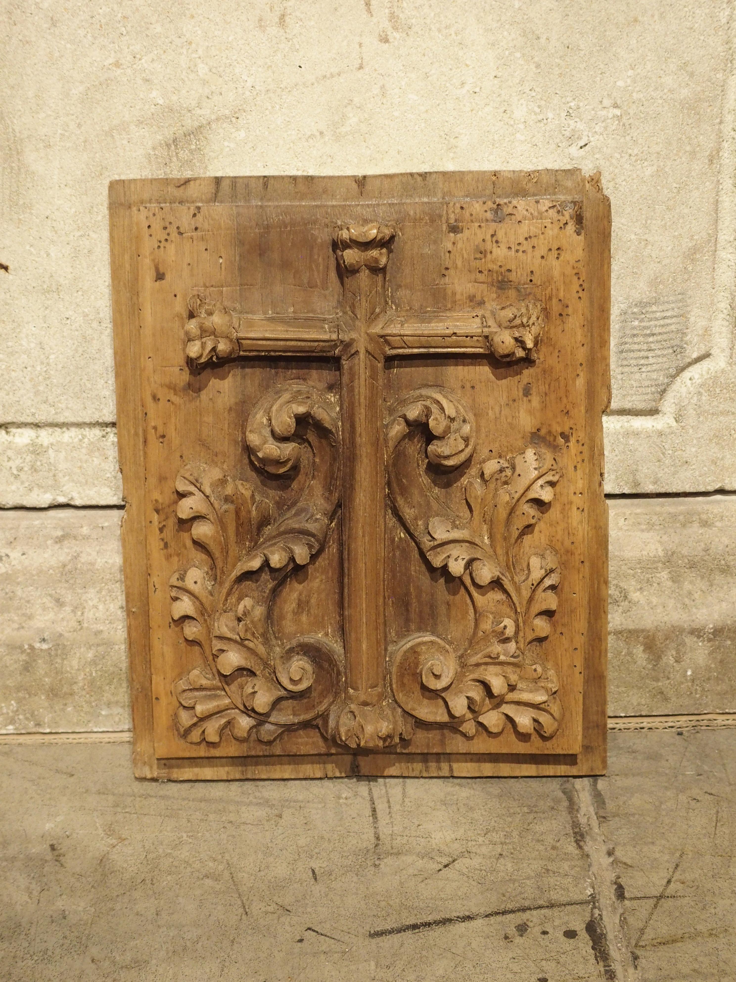 Small Carved Fruitwood Tabernacle Panel from France, circa 1700 5