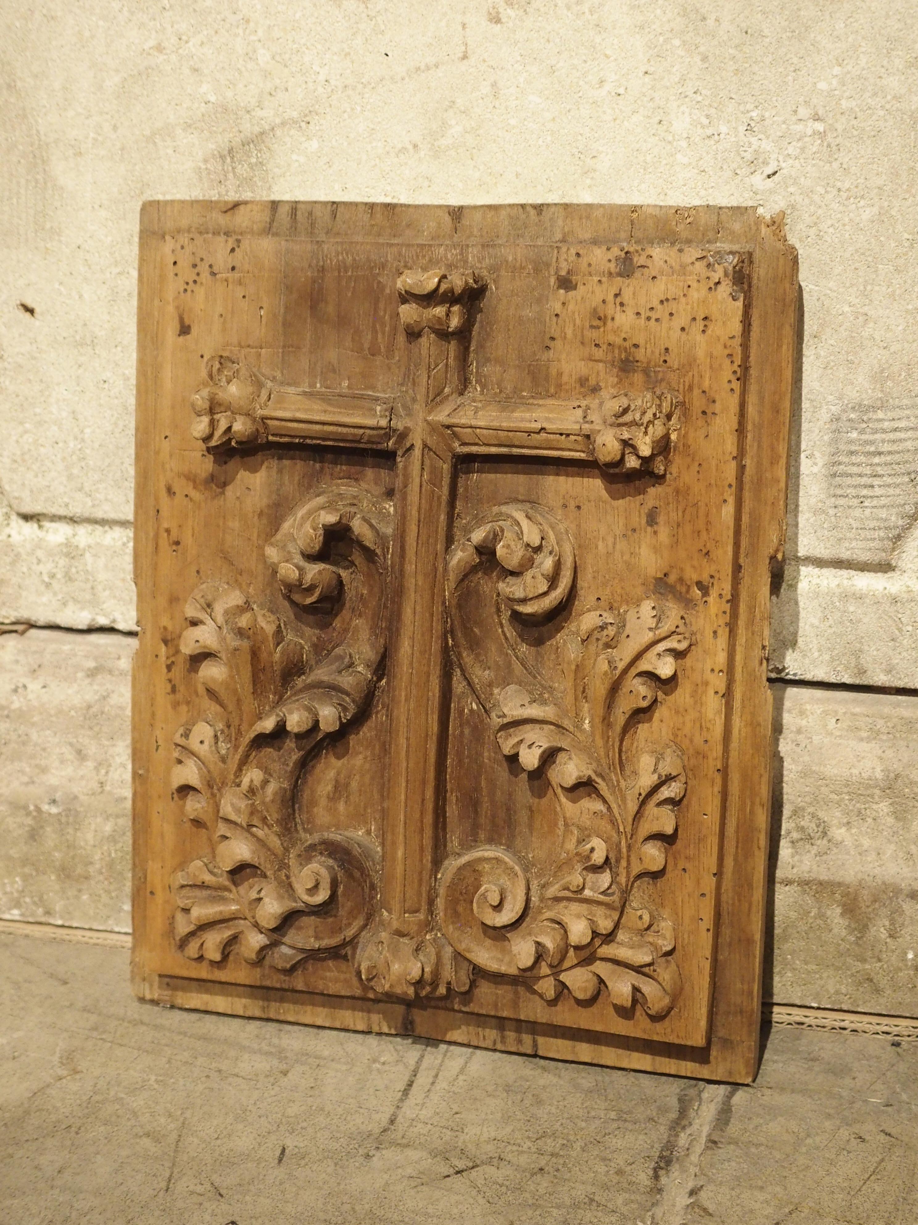 Small Carved Fruitwood Tabernacle Panel from France, circa 1700 8