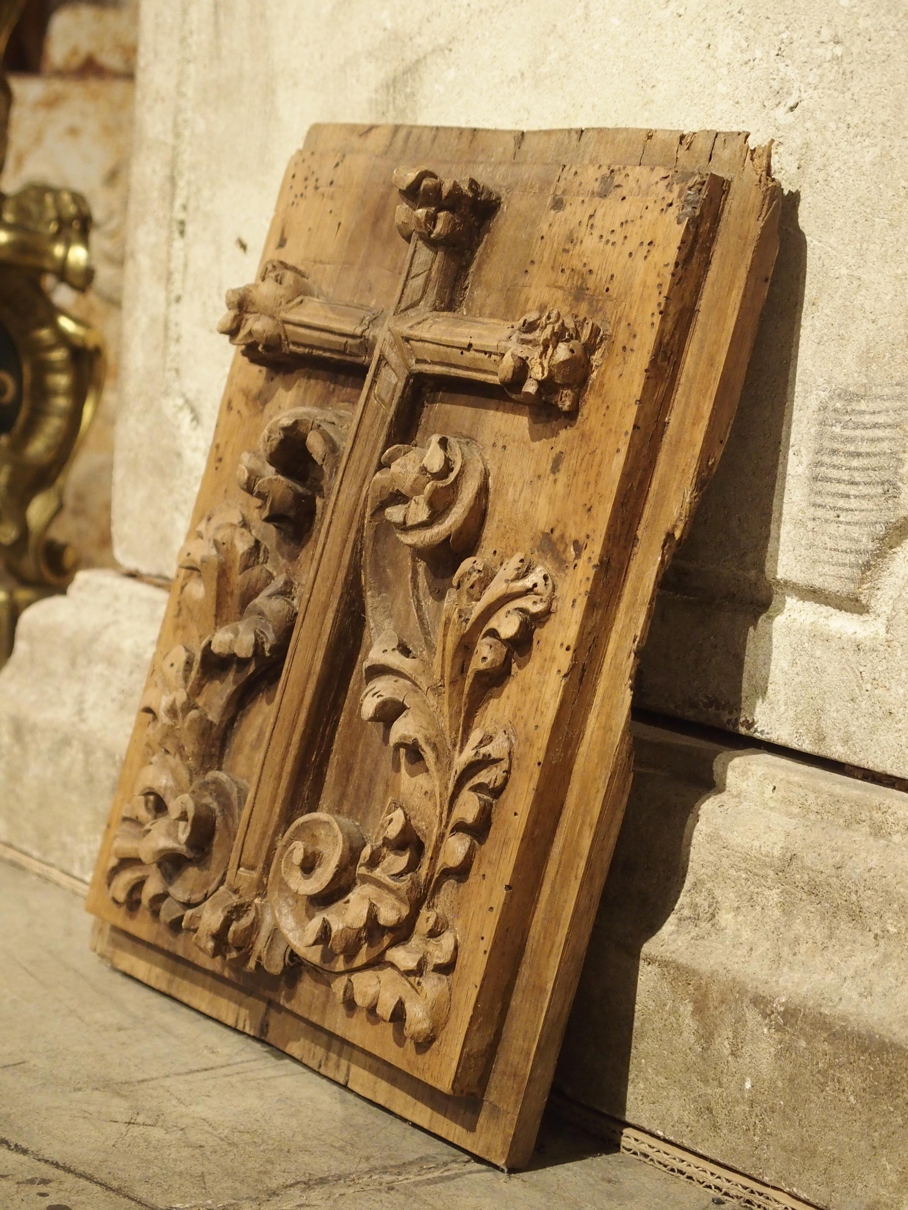 Small Carved Fruitwood Tabernacle Panel from France, circa 1700 3