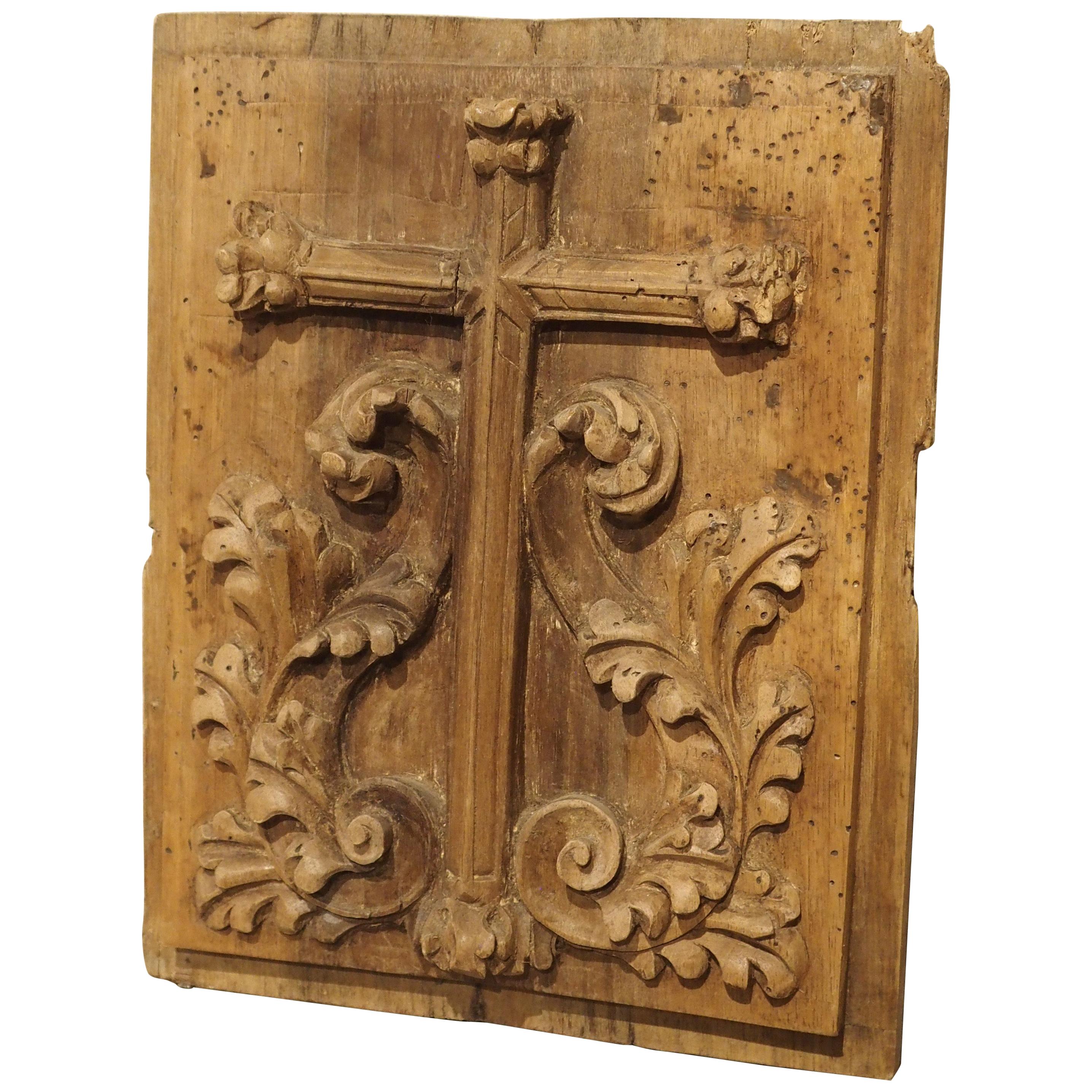 Small Carved Fruitwood Tabernacle Panel from France, circa 1700
