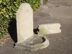Small Carved Lecce Limestone Faucet Basin or Lavabo from Italy