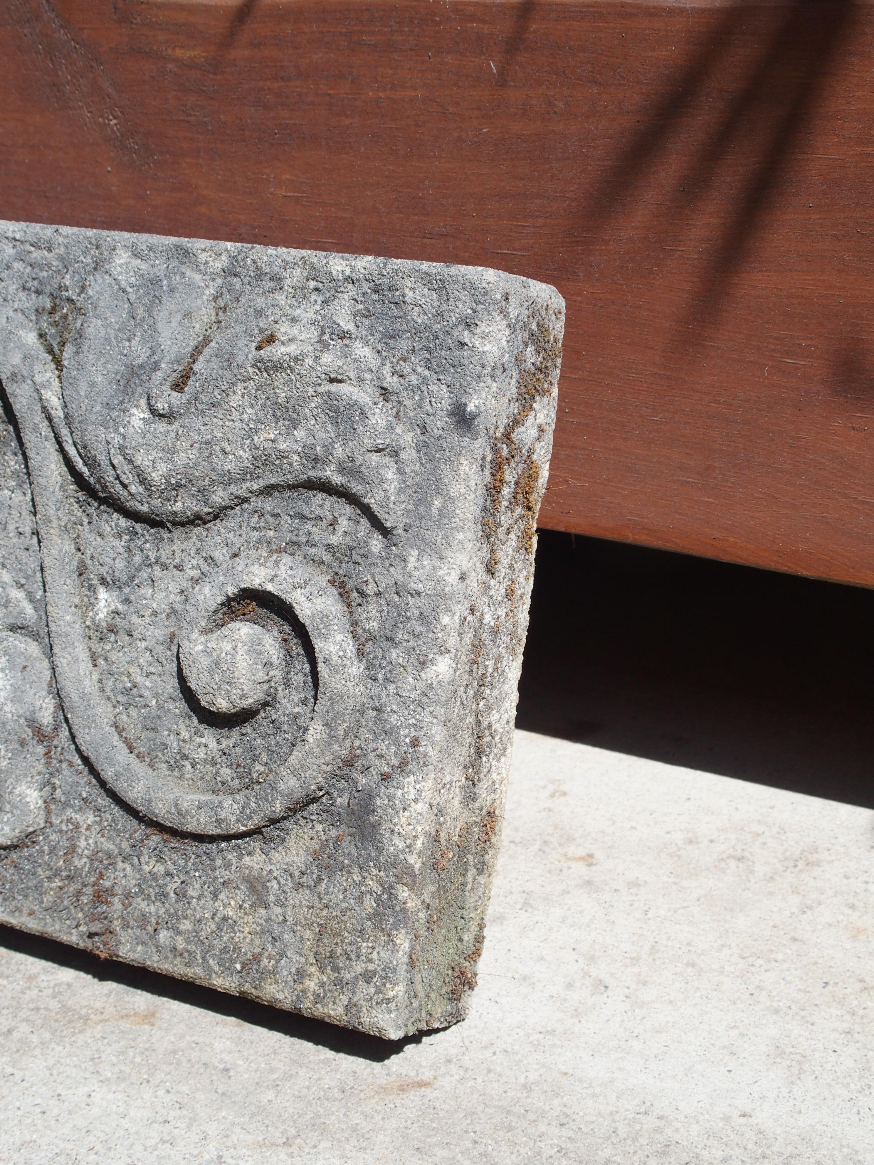 Hand-Carved Small Carved Limestone Bas Relief Plaque from Italy