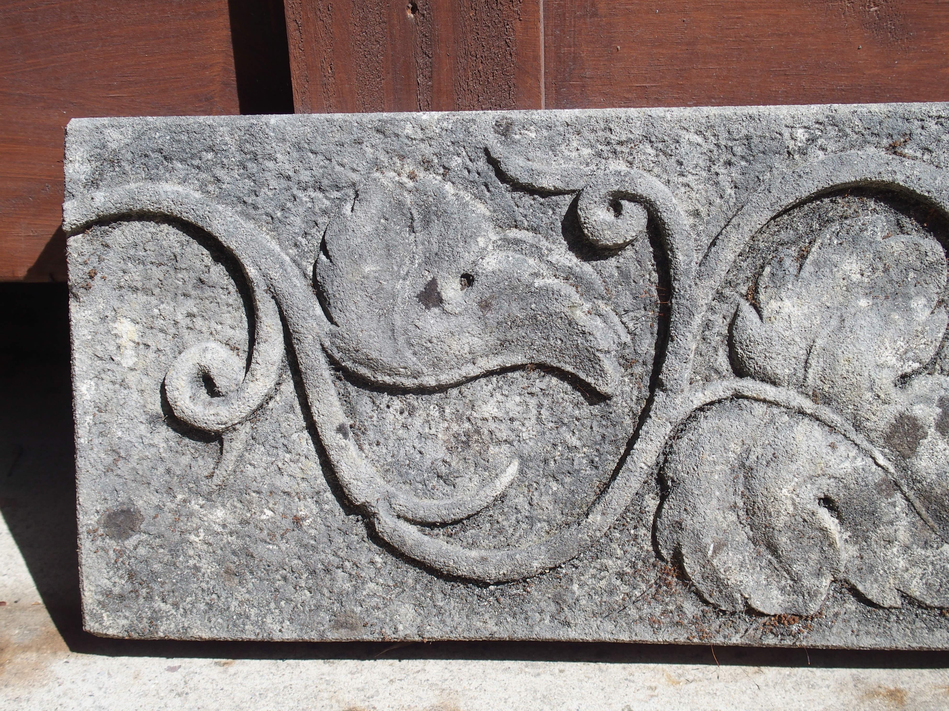 Small Carved Limestone Bas Relief Plaque from Italy In Good Condition In Dallas, TX
