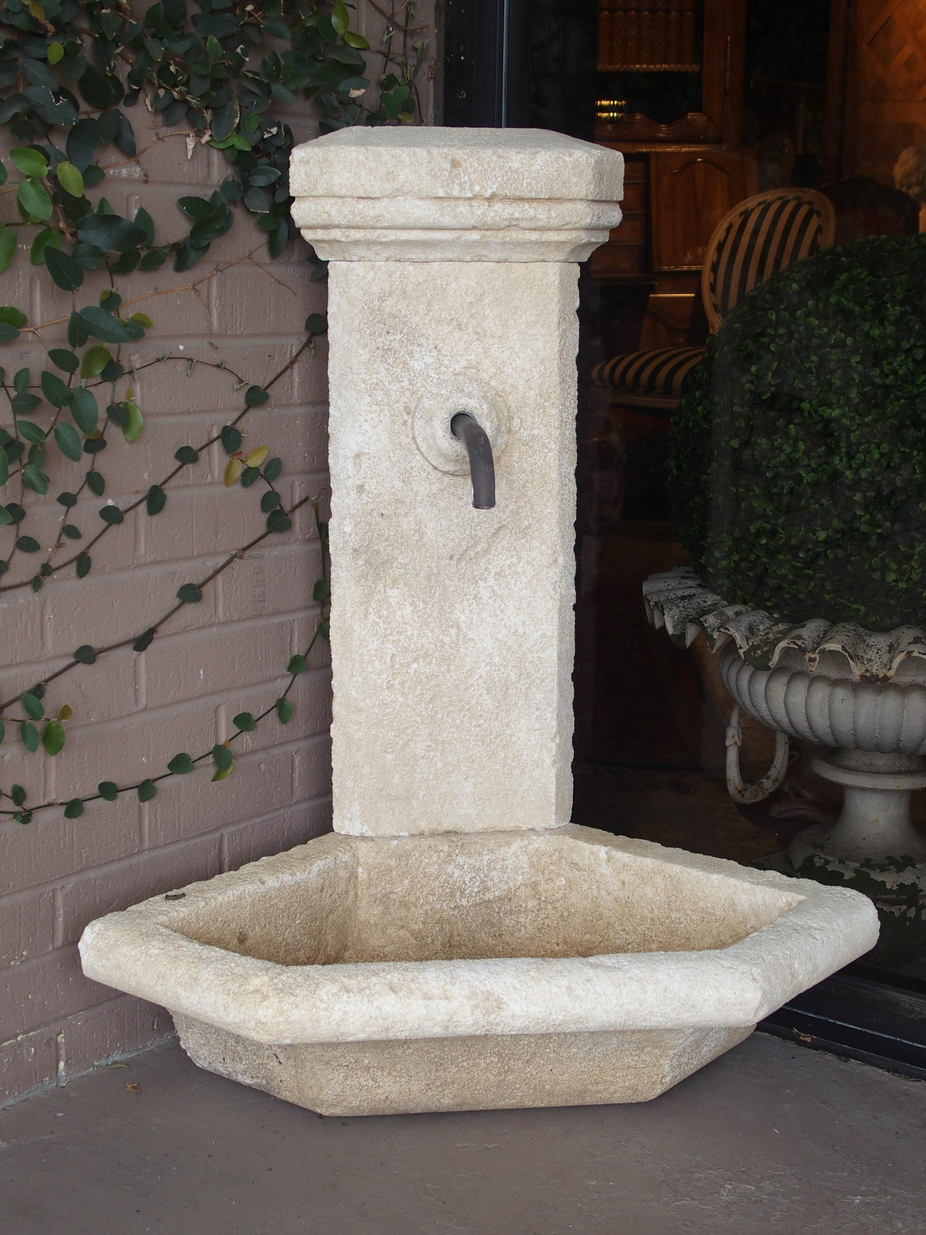 Small Carved Limestone Corner Fountain from Provence, France 4