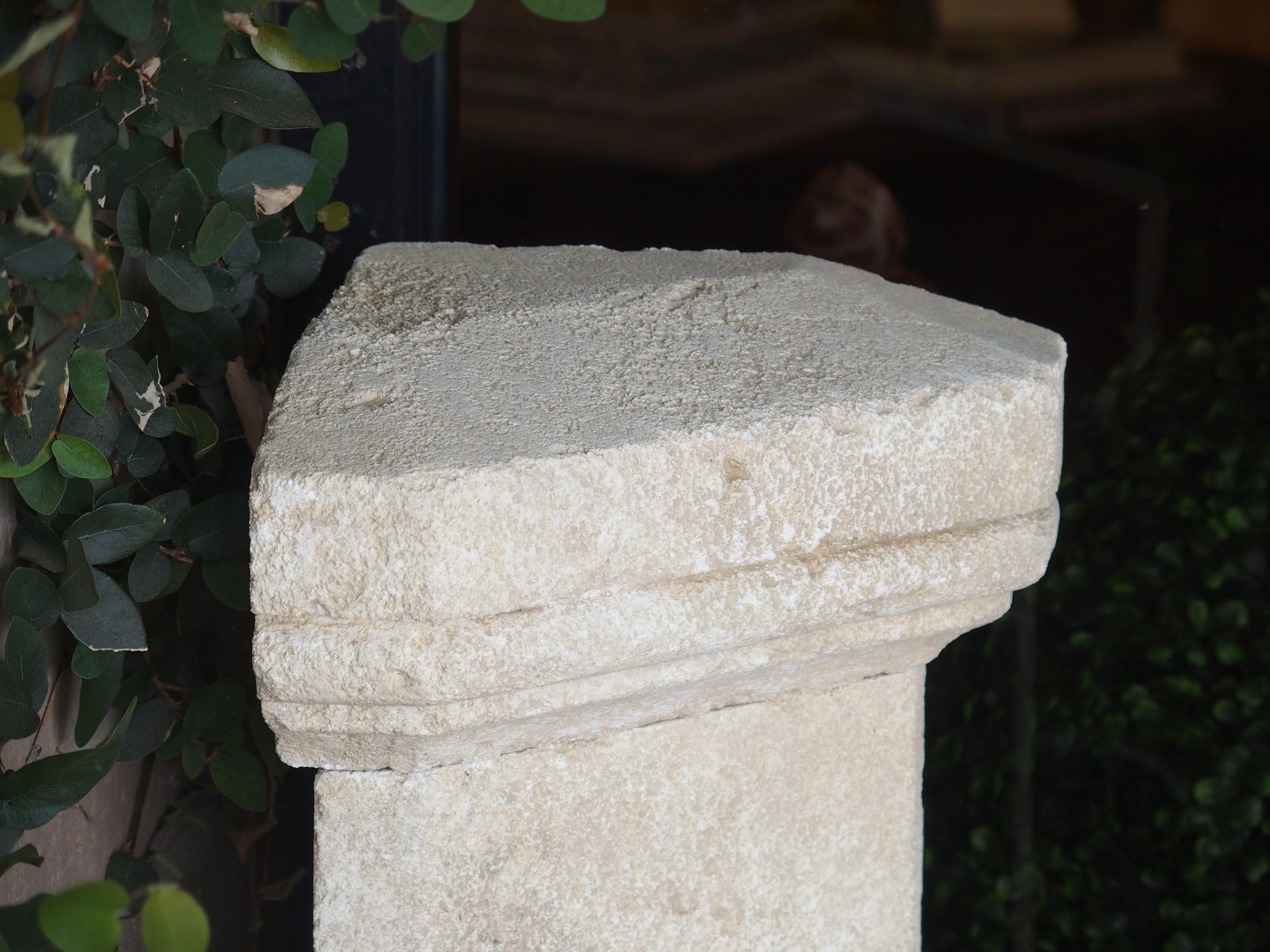 Small Carved Limestone Corner Fountain from Provence, France In Good Condition In Dallas, TX