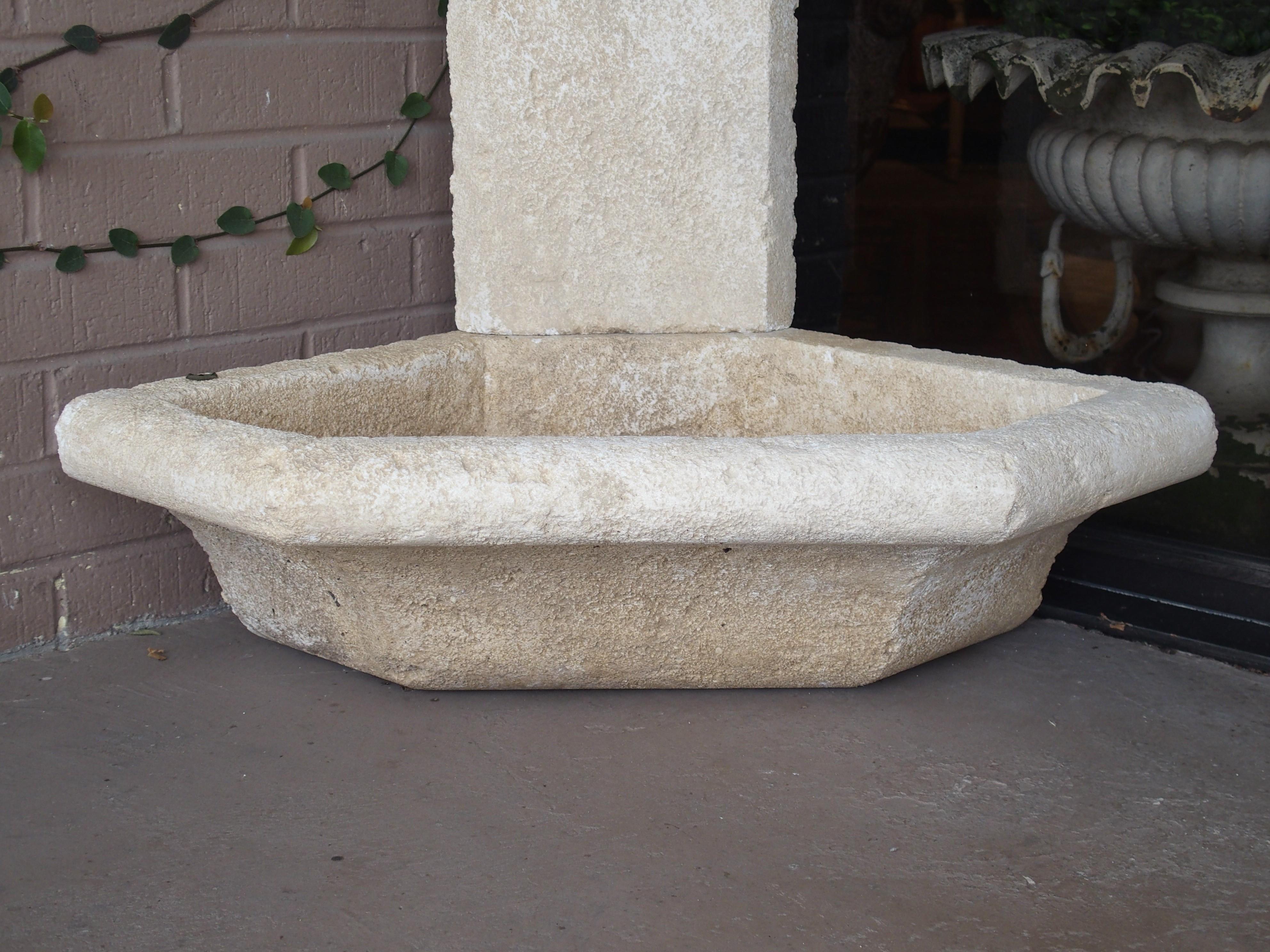 Small Carved Limestone Corner Fountain from Provence, France 2