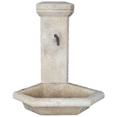 Small Carved Limestone Corner Fountain from Provence, France