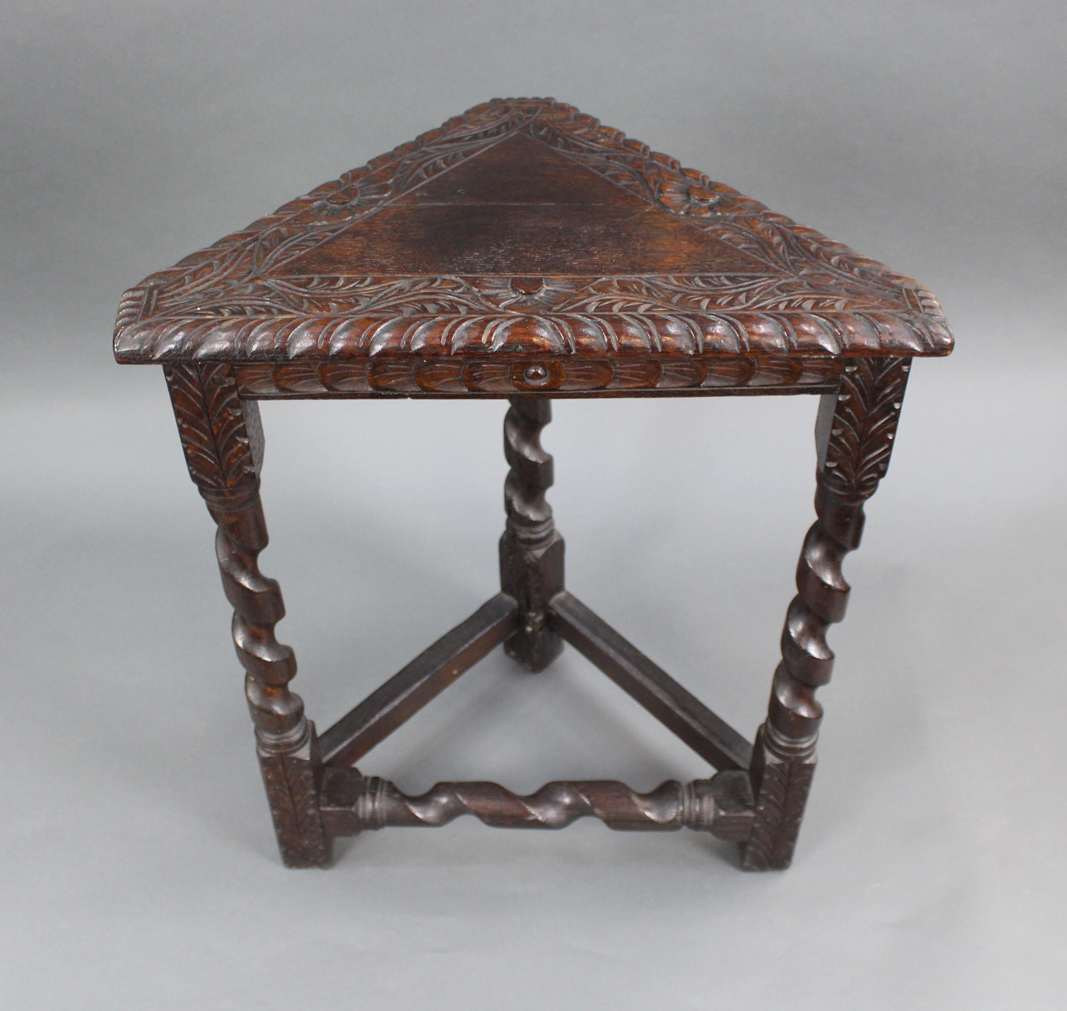 Small Carved Oak Antique Corner Table at 1stDibs small corner table