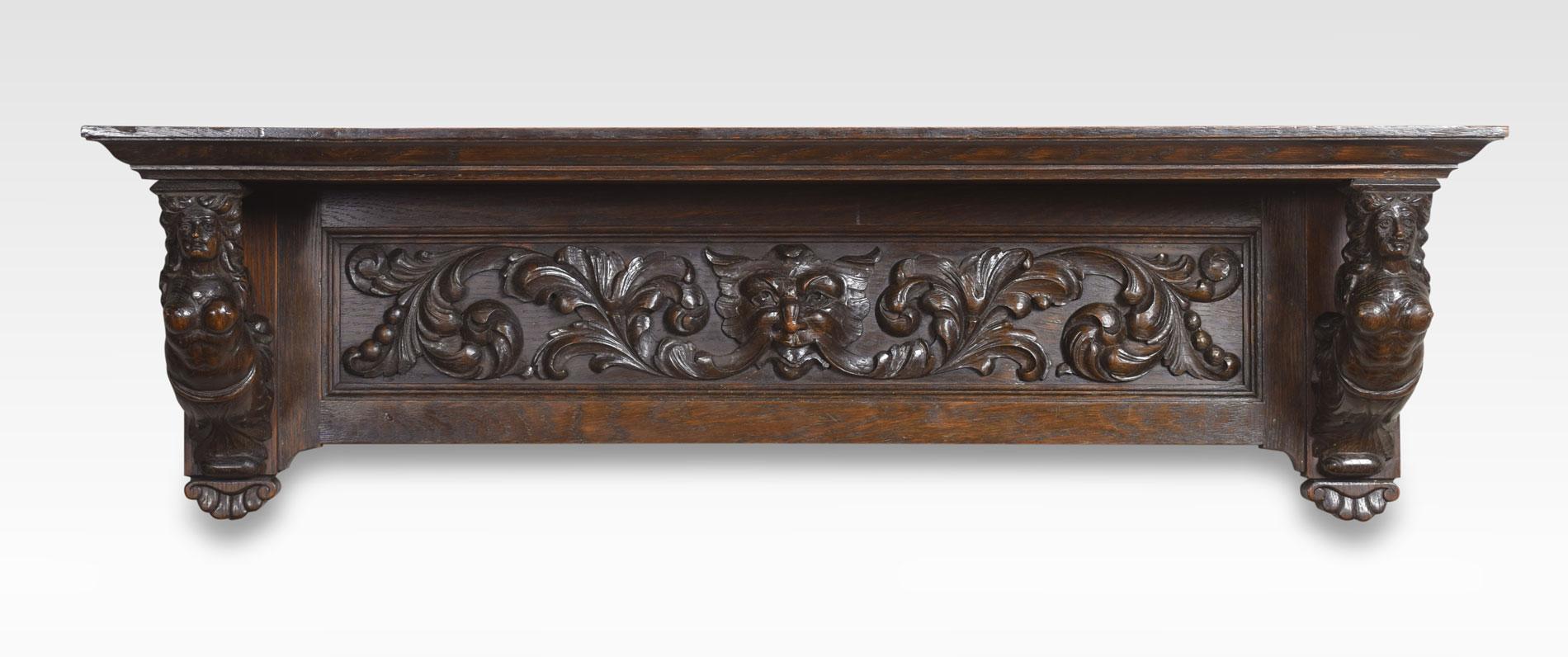 Small Carved Oak Shelf In Good Condition In Cheshire, GB