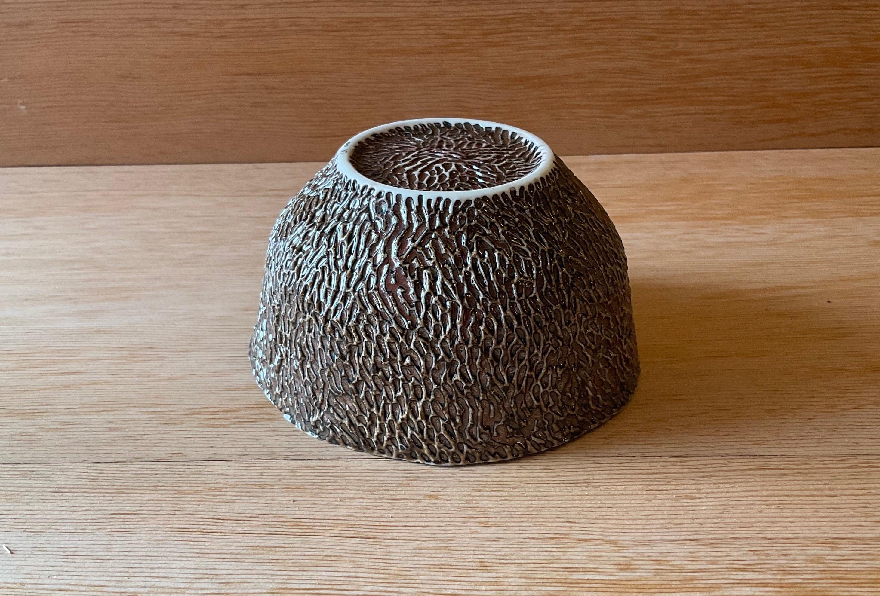 Contemporary Small Carved Porcelain Bowl
