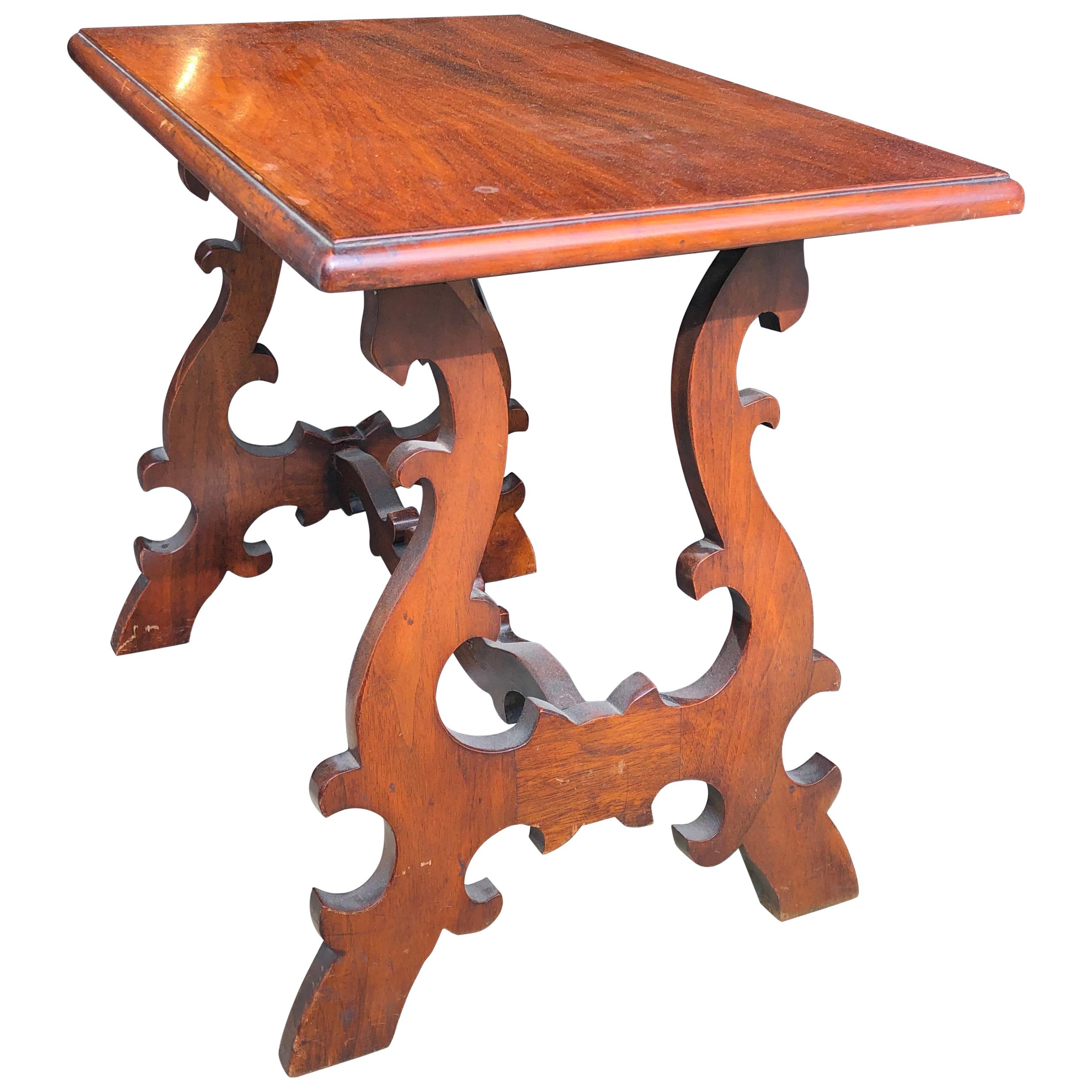 Small Carved Spanish Walnut Side Table