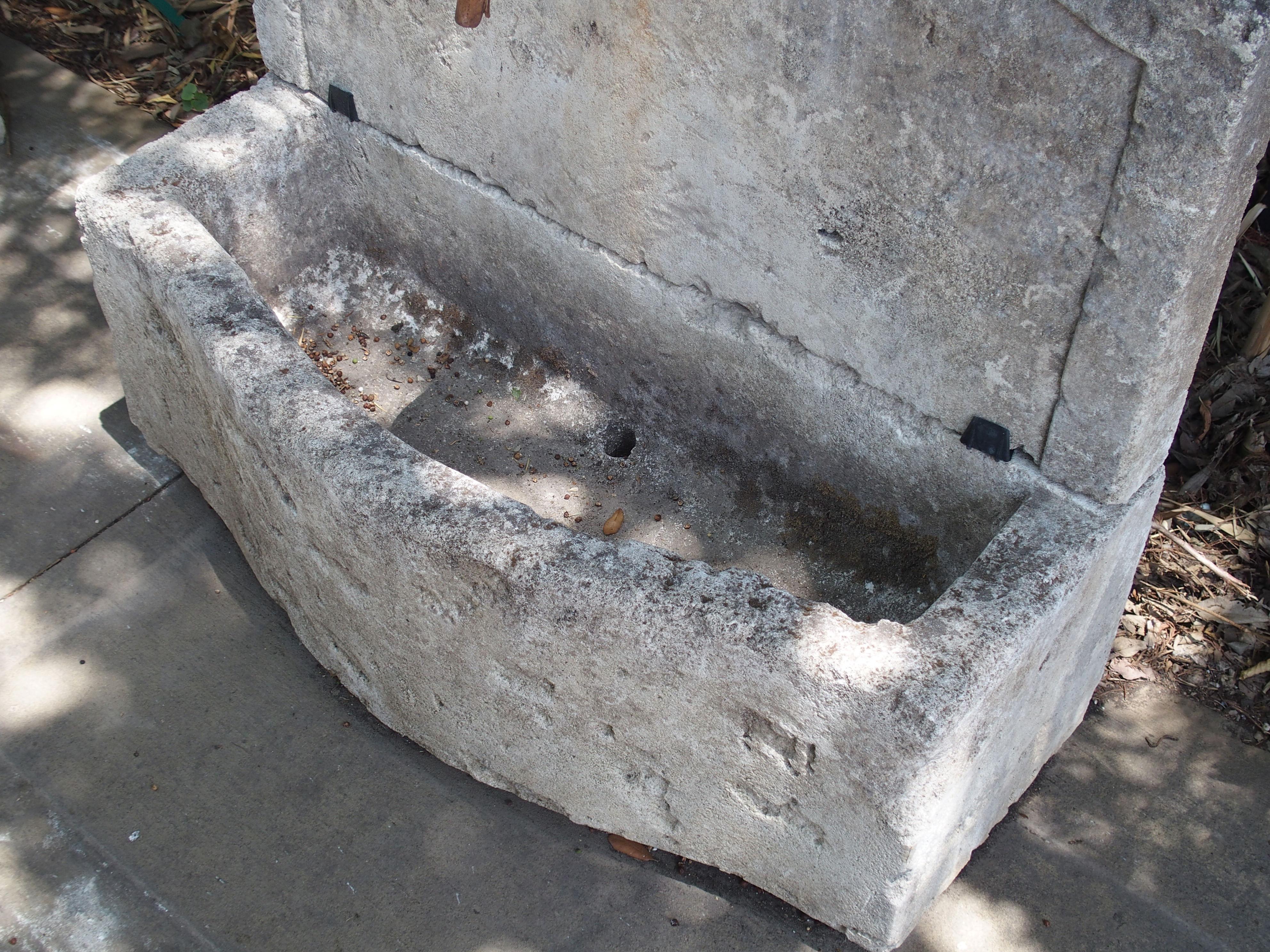 Hand-Carved Small Carved Stone Wall Fountain from France