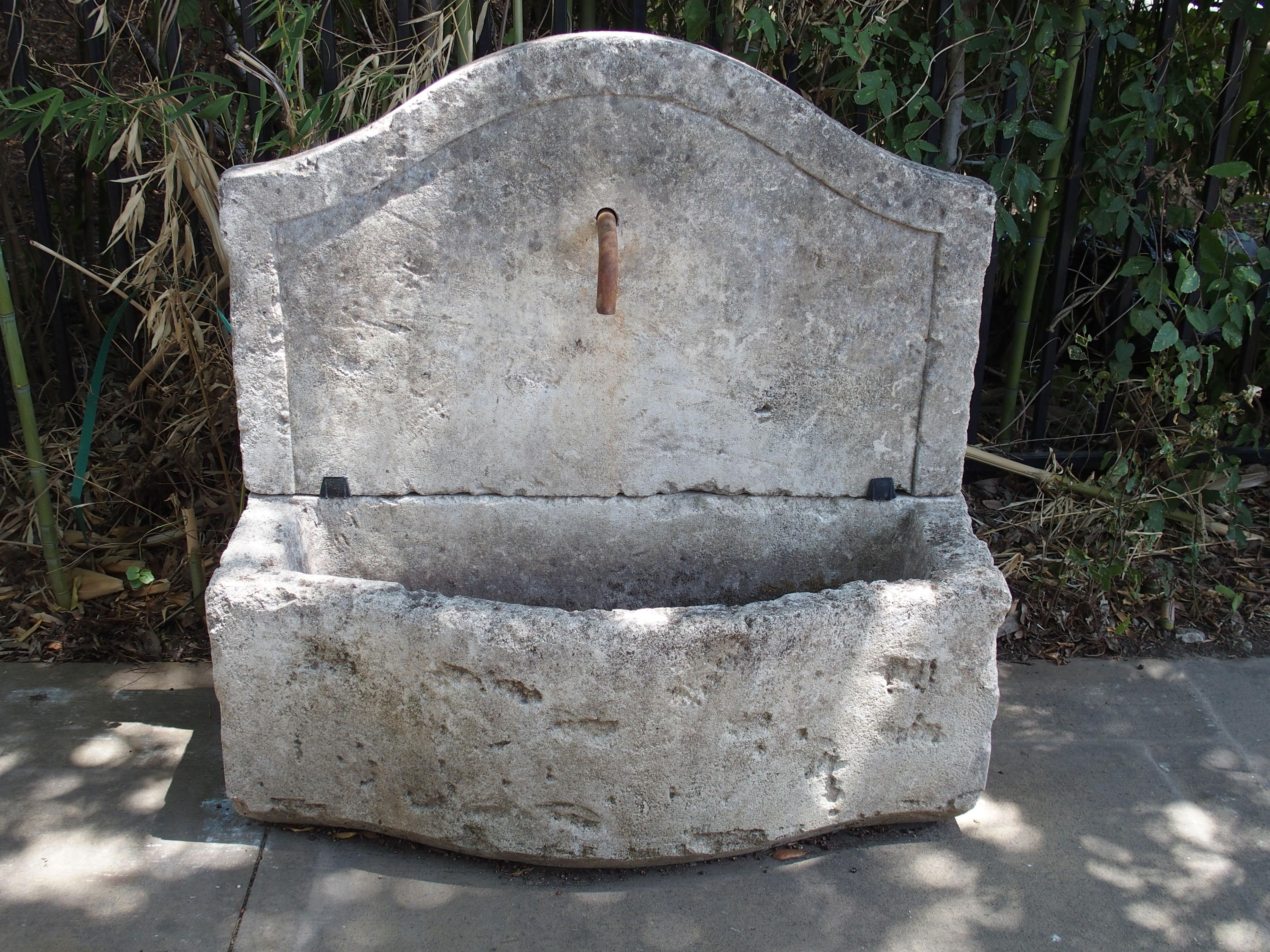 Small Carved Stone Wall Fountain from France In Excellent Condition In Dallas, TX