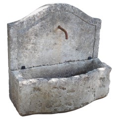 Small Carved Stone Wall Fountain from France