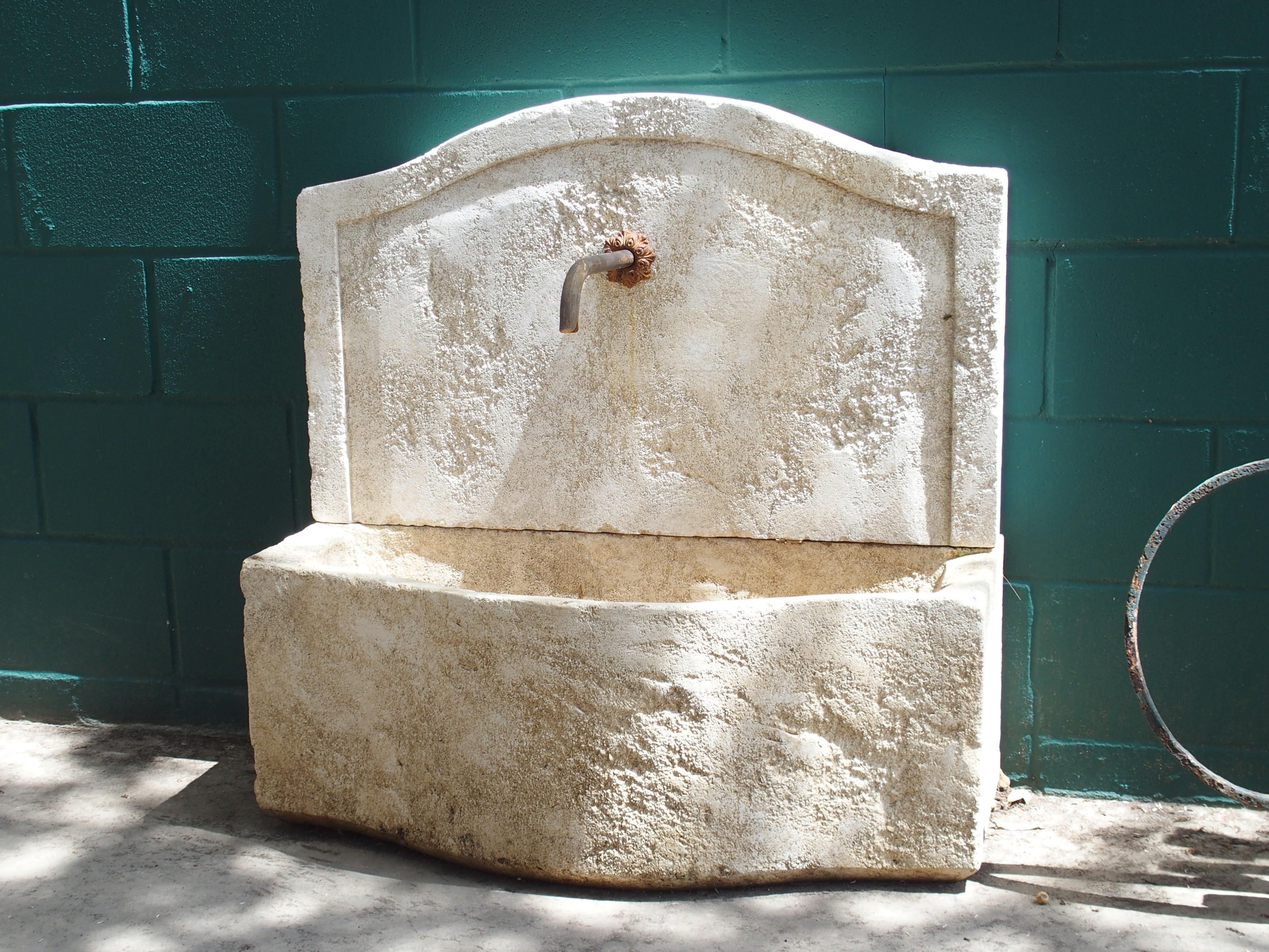 French Small Carved Stone Wall Fountain from the, South of France