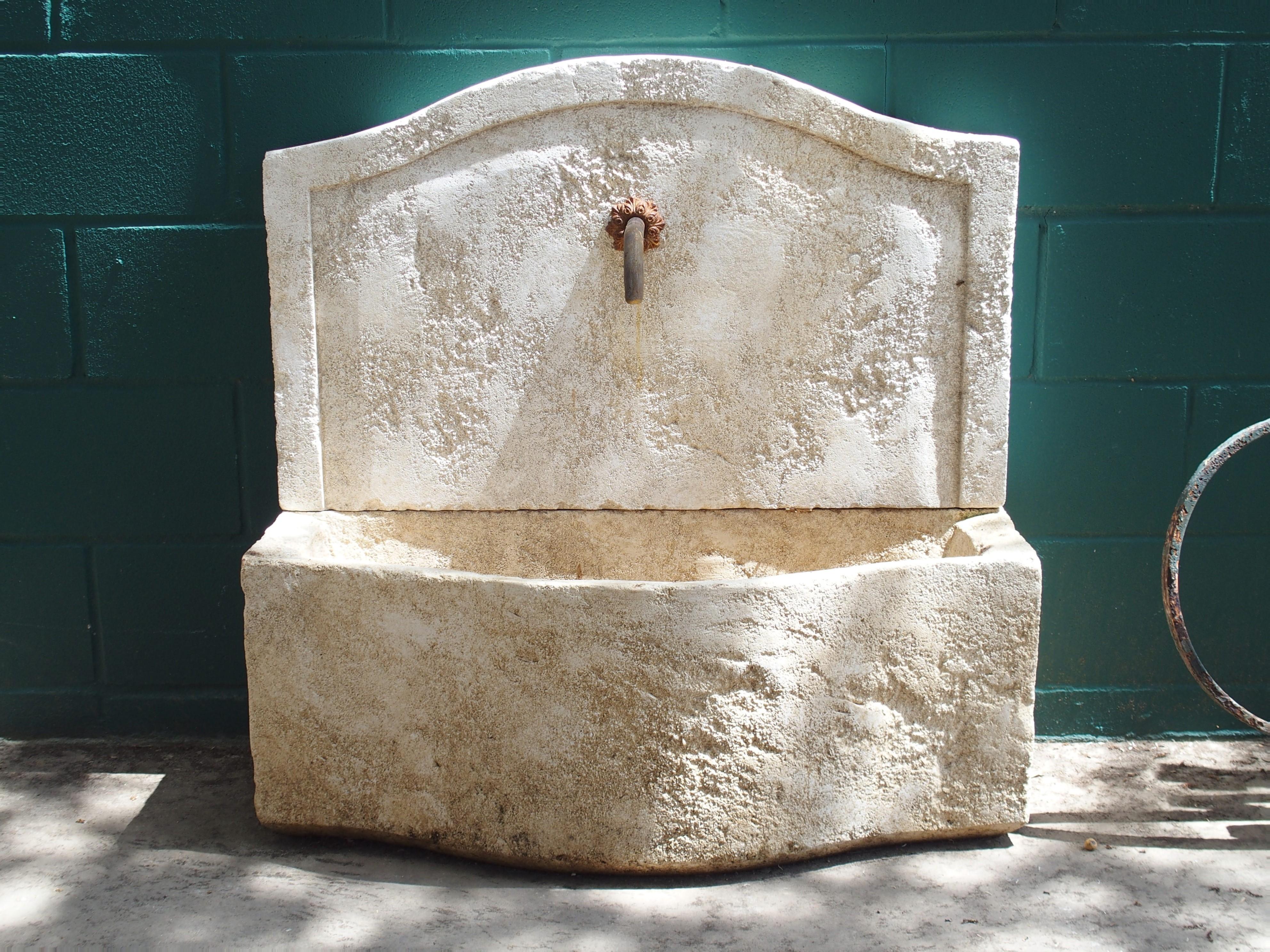 Hand-Carved Small Carved Stone Wall Fountain from the, South of France