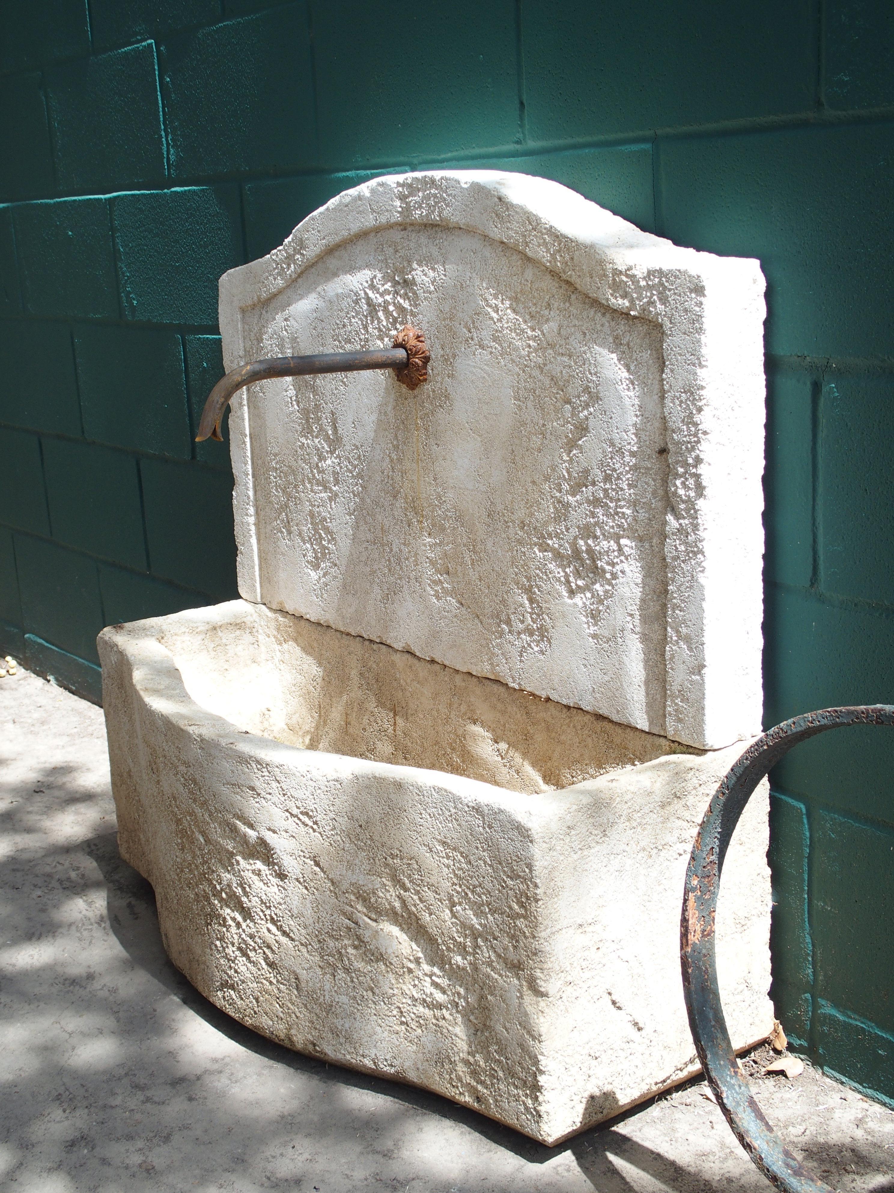 Small Carved Stone Wall Fountain from the, South of France In Good Condition In Dallas, TX