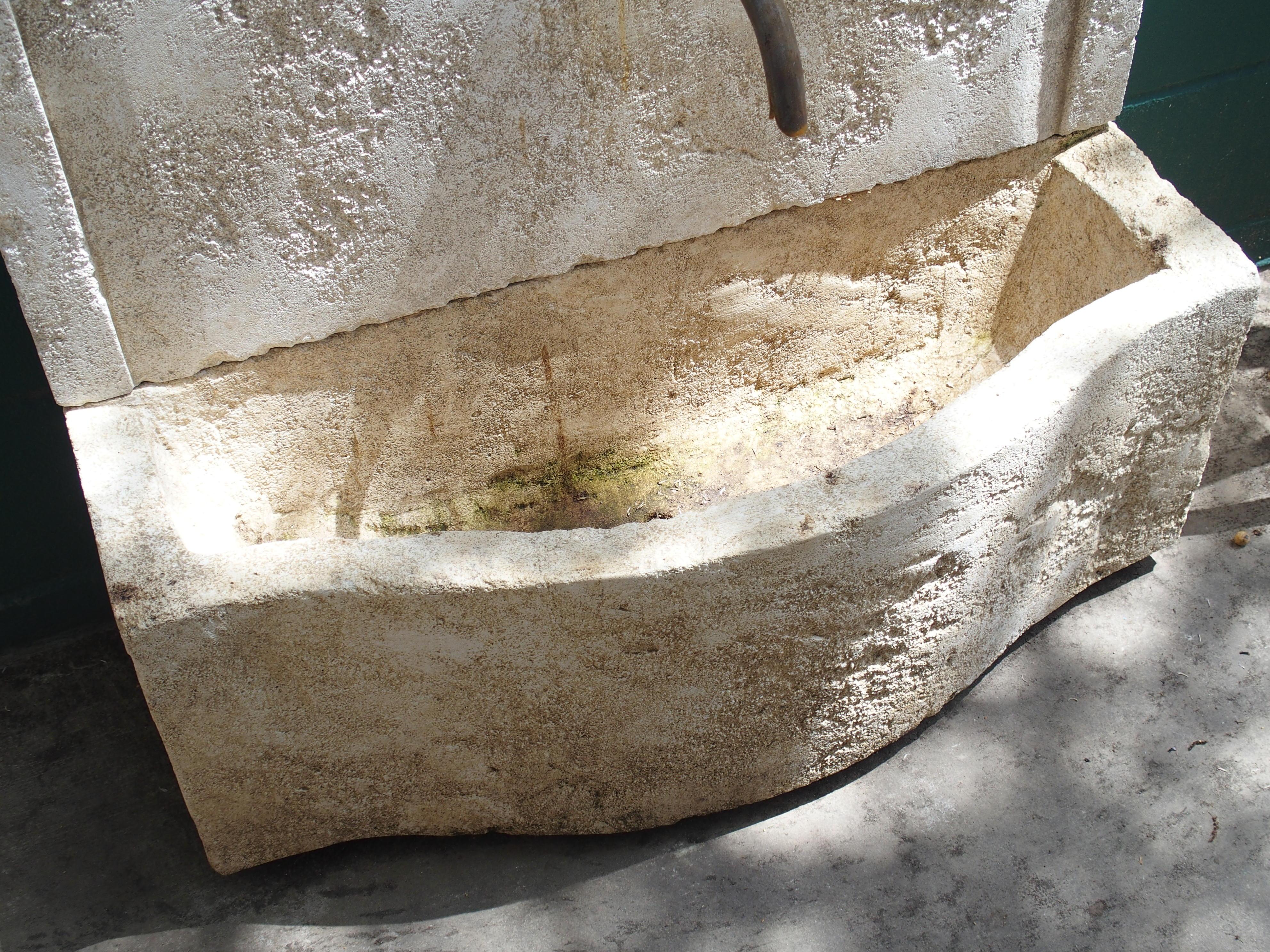 Contemporary Small Carved Stone Wall Fountain from the, South of France