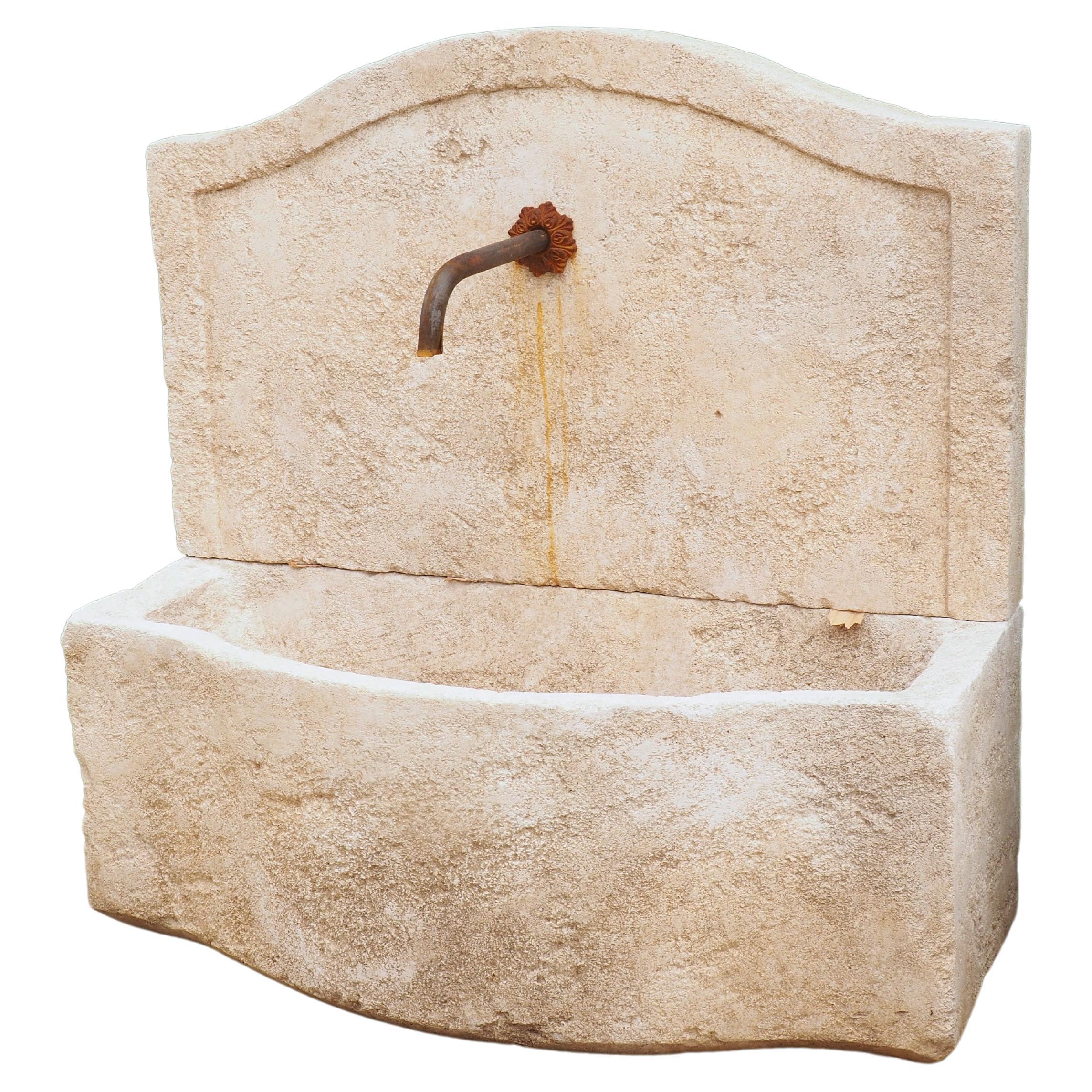 Small Carved Stone Wall Fountain from the South of France