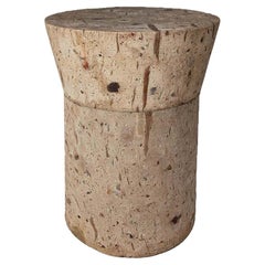 Small Carved Volcanic Stone Stool in Piñon