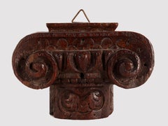 Small Carved Wood, Depicting an Ionic Capital, Italy, circa 1850