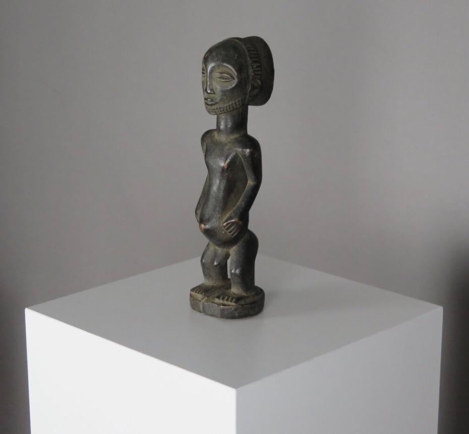 Congolese Small Carved Wood 'Luba' Statue, Congo For Sale