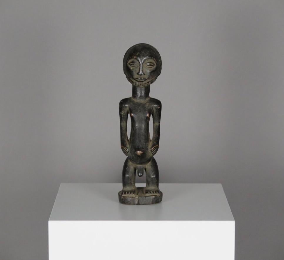 Congolese Small Carved Wood 'Luba' Statue For Sale