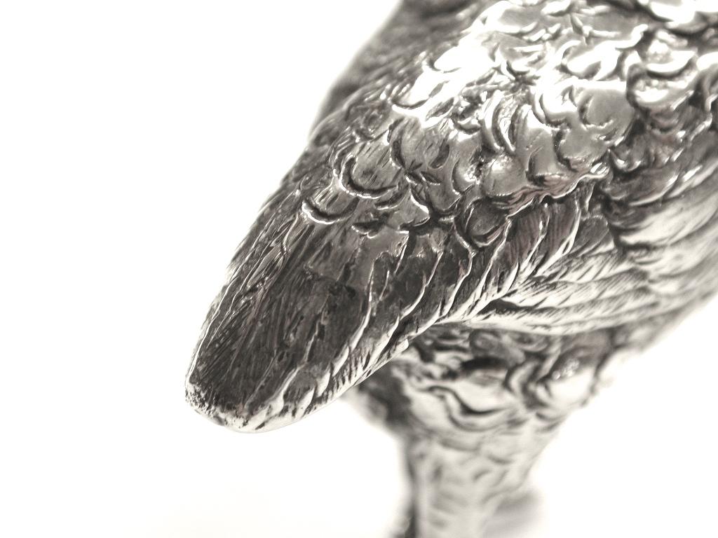 Small Cast Silver Partridge with Detachable Head, 1903 For Sale 1