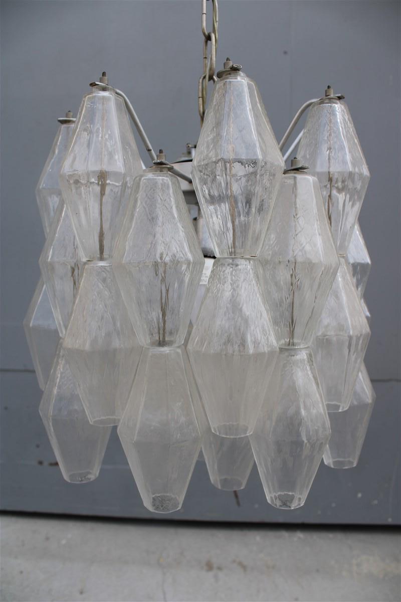 Small Ceiling Lamp Murano Art Glass Venini Poliedro 1950s  4