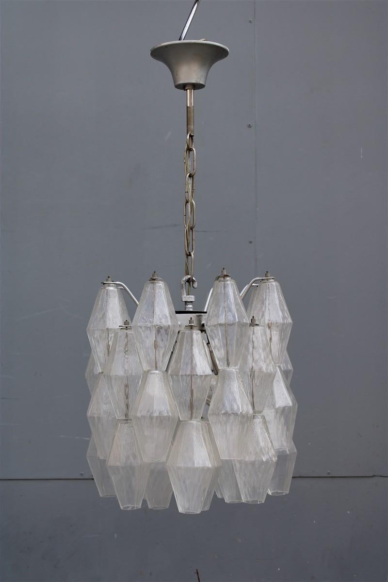 Mid-Century Modern Small Ceiling Lamp Murano Art Glass Venini Poliedro 1950s 