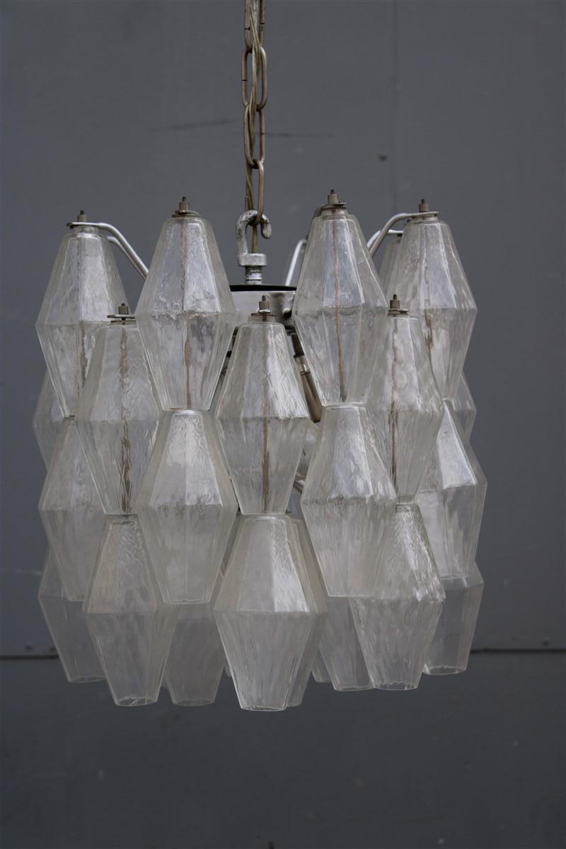 Italian Small Ceiling Lamp Murano Art Glass Venini Poliedro 1950s 