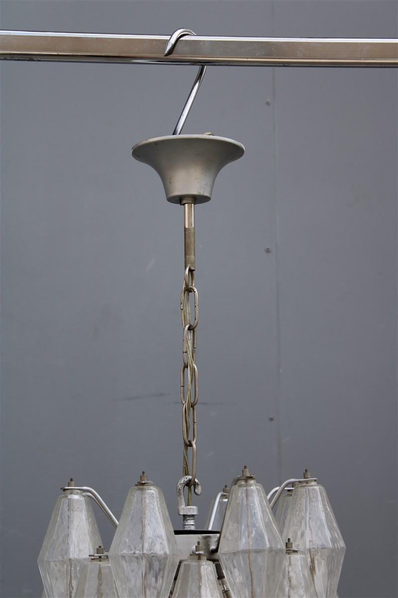 Small Ceiling Lamp Murano Art Glass Venini Poliedro 1950s  In Good Condition In Palermo, Sicily