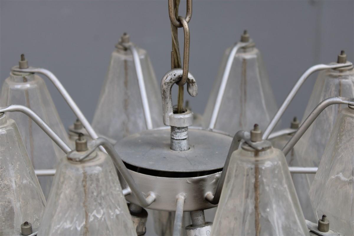 Mid-20th Century Small Ceiling Lamp Murano Art Glass Venini Poliedro 1950s 