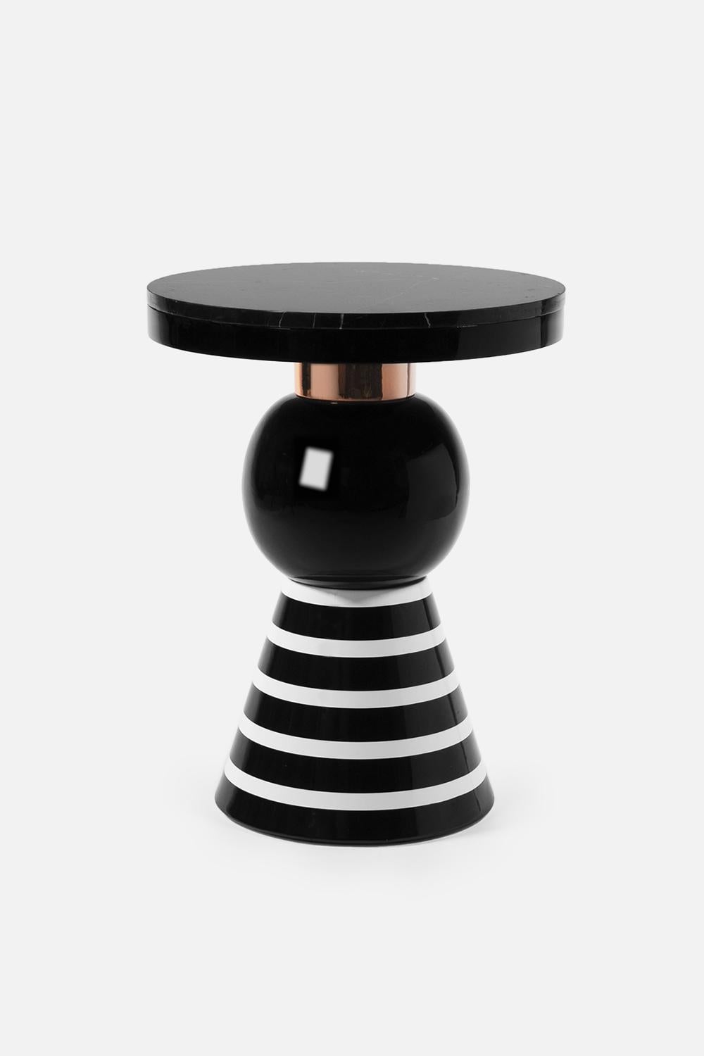 Belgian Small Ceramic and Marble Coffee Table by Eric Willemart