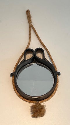 Small Ceramic and Rope Mirror