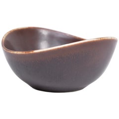 Small Brown Mid-Century Modern Ceramic bowl by Gunnar Nylund for Rörstrand