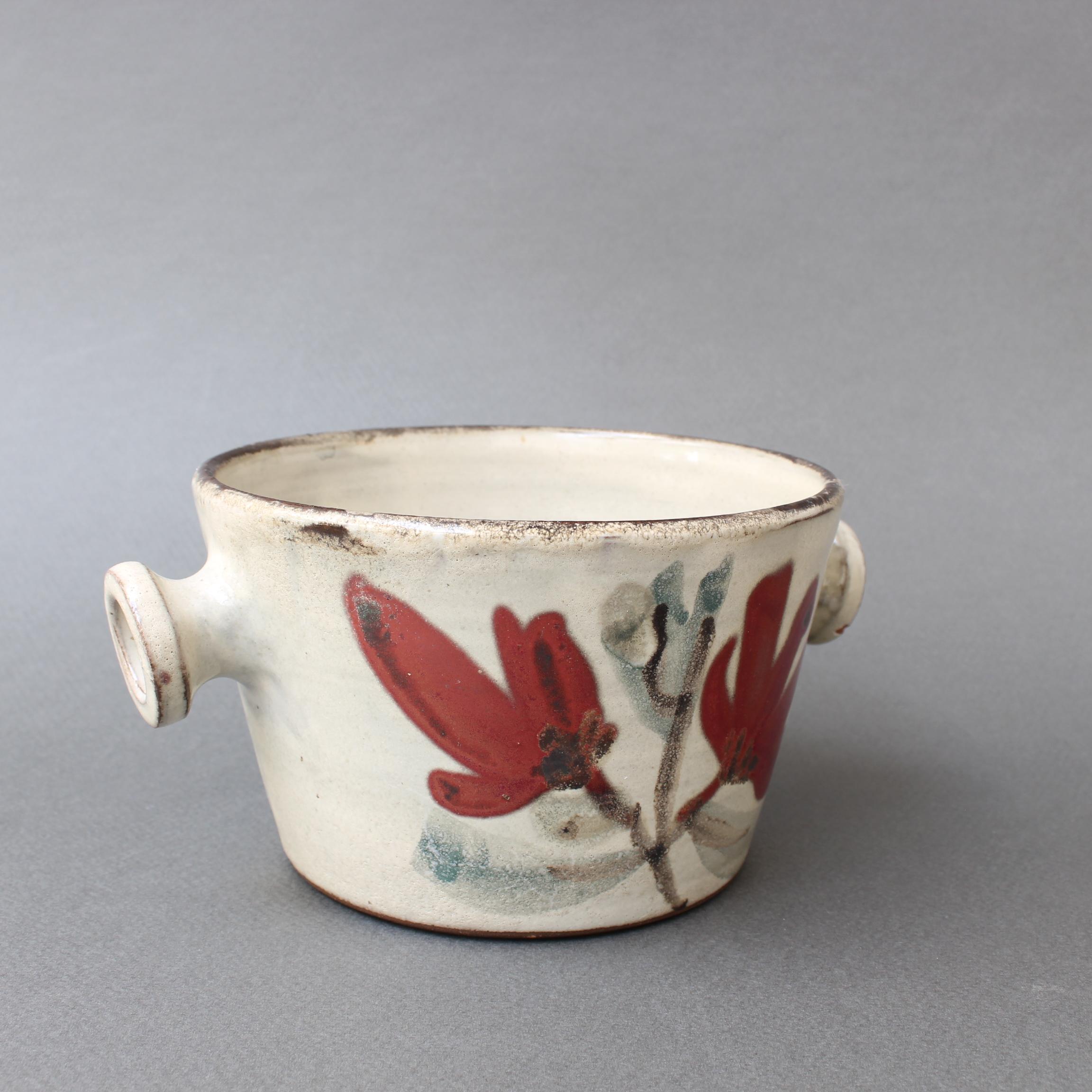 Mid-Century Modern Small Ceramic Crockery Pot by Gustave Reynaud for Le Mûrier, circa 1950s