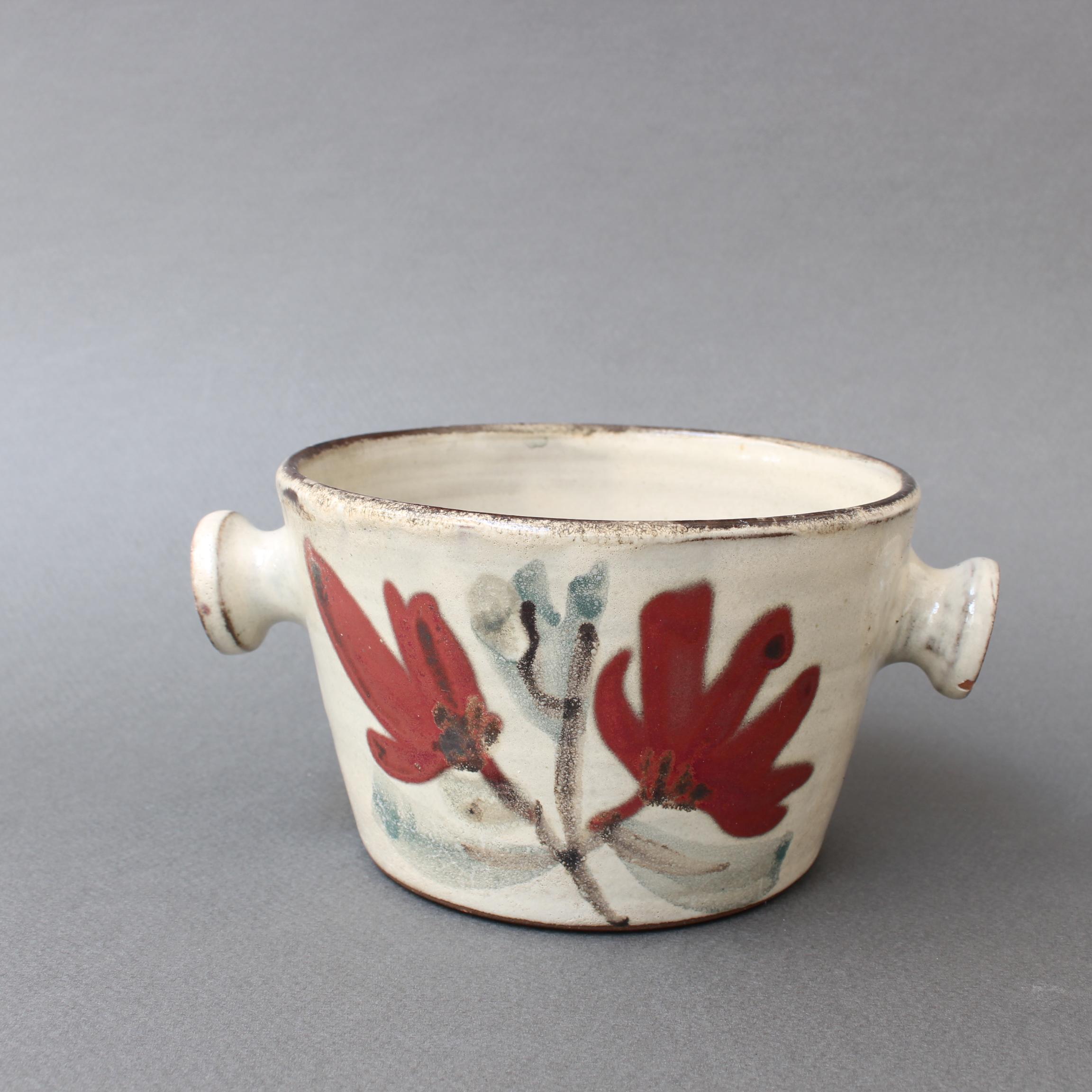 French Small Ceramic Crockery Pot by Gustave Reynaud for Le Mûrier, circa 1950s