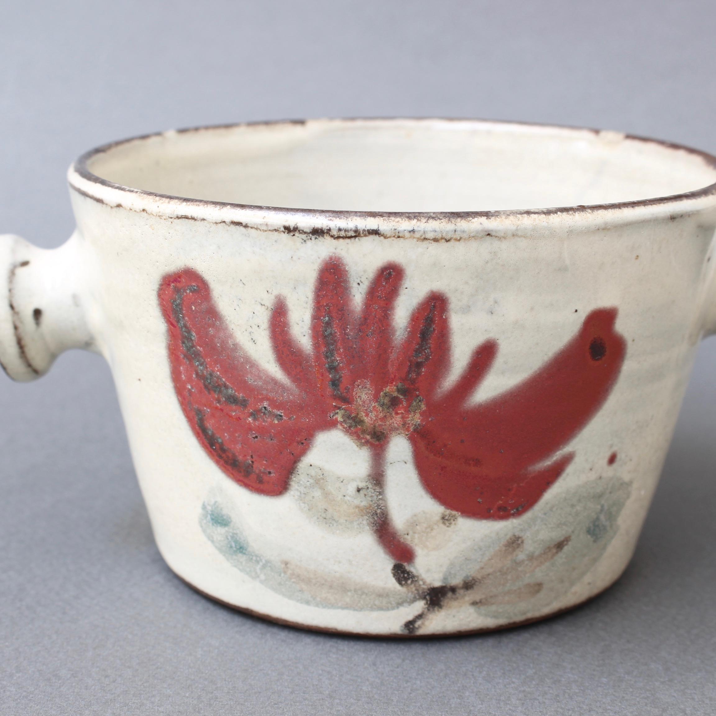 Mid-20th Century Small Ceramic Crockery Pot by Gustave Reynaud for Le Mûrier, circa 1950s