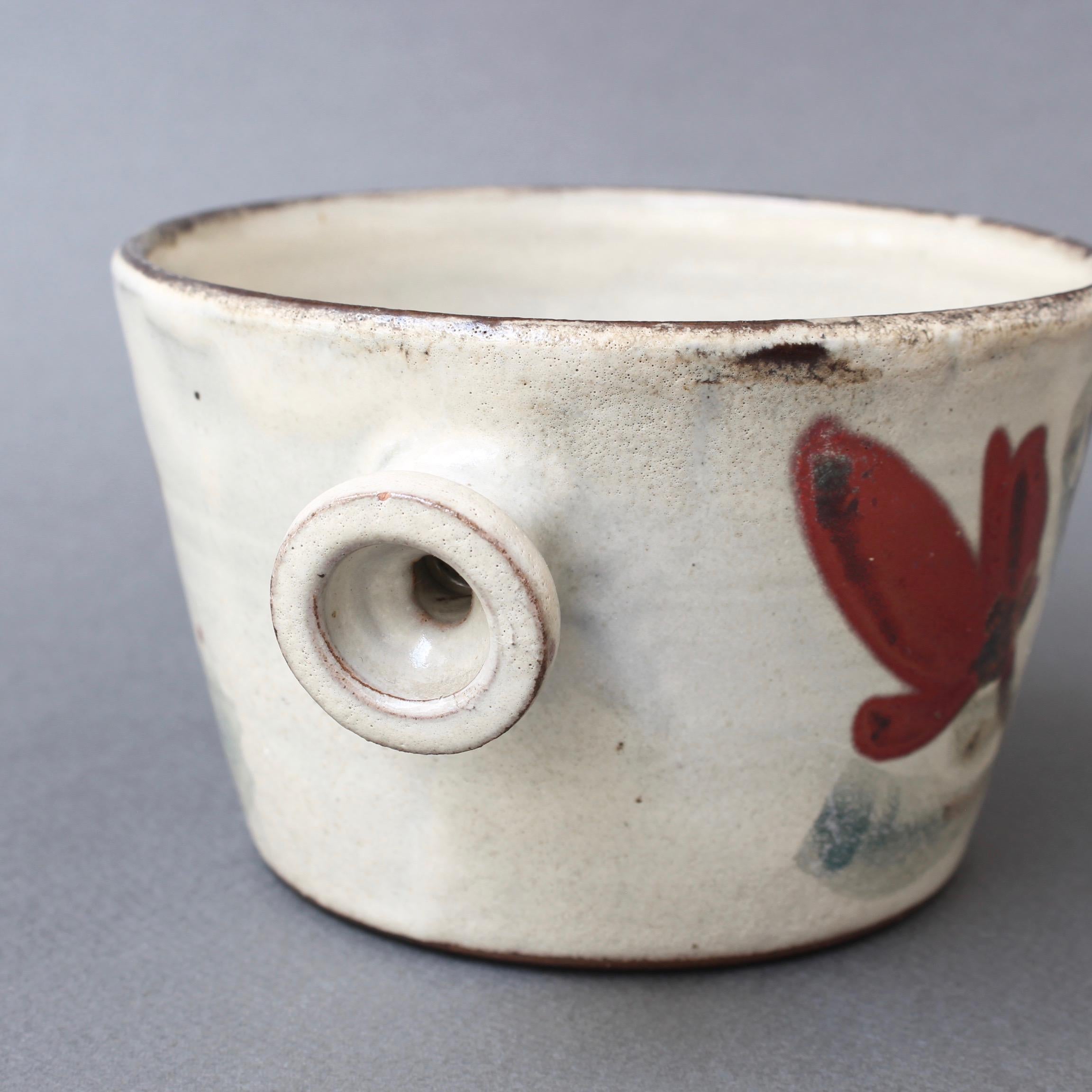Small Ceramic Crockery Pot by Gustave Reynaud for Le Mûrier, circa 1950s 1