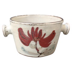 Vintage Small Ceramic Crockery Pot by Gustave Reynaud for Le Mûrier, circa 1950s