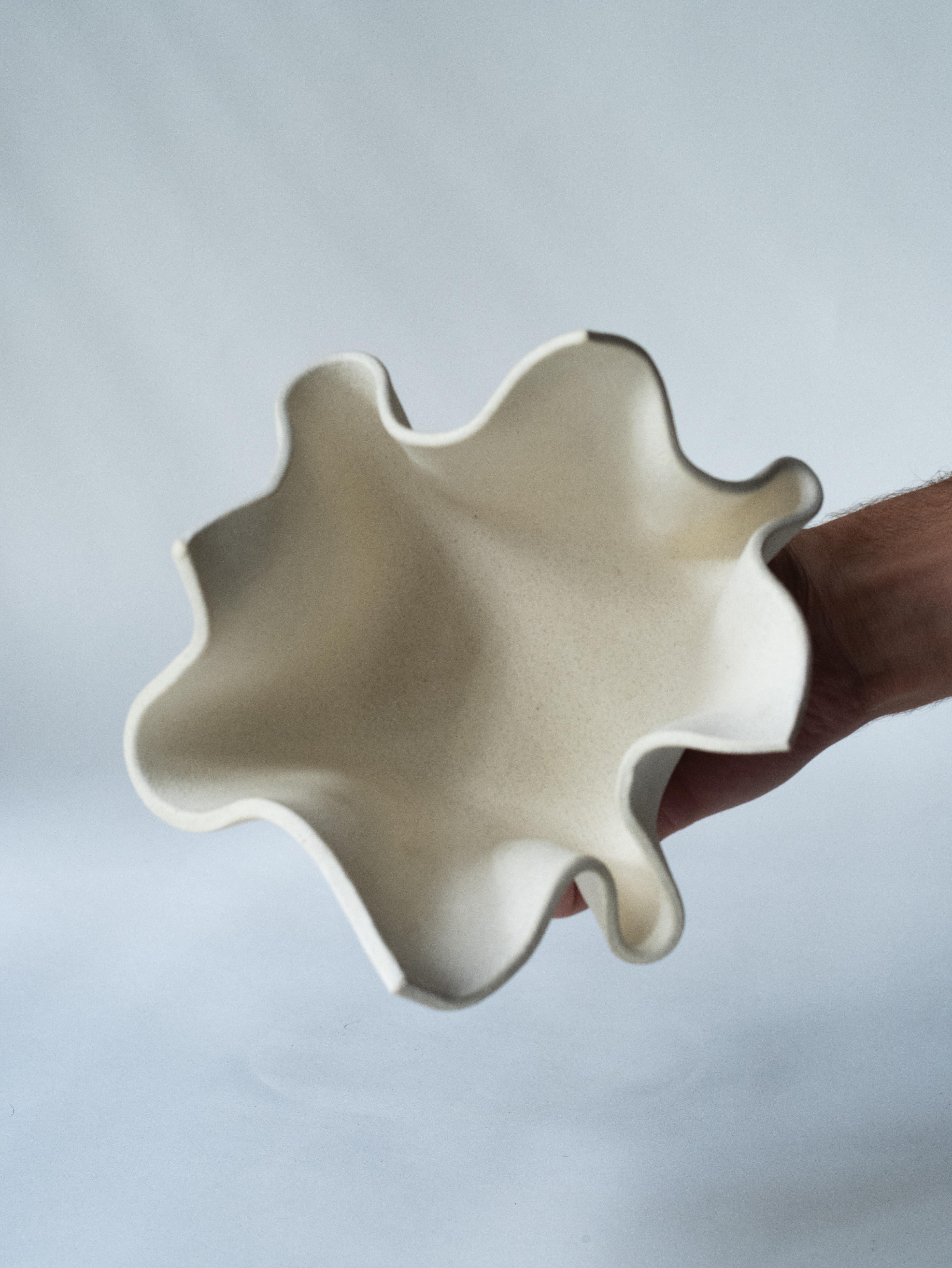 Contemporary Small Ceramic Fabric Bowl For Sale