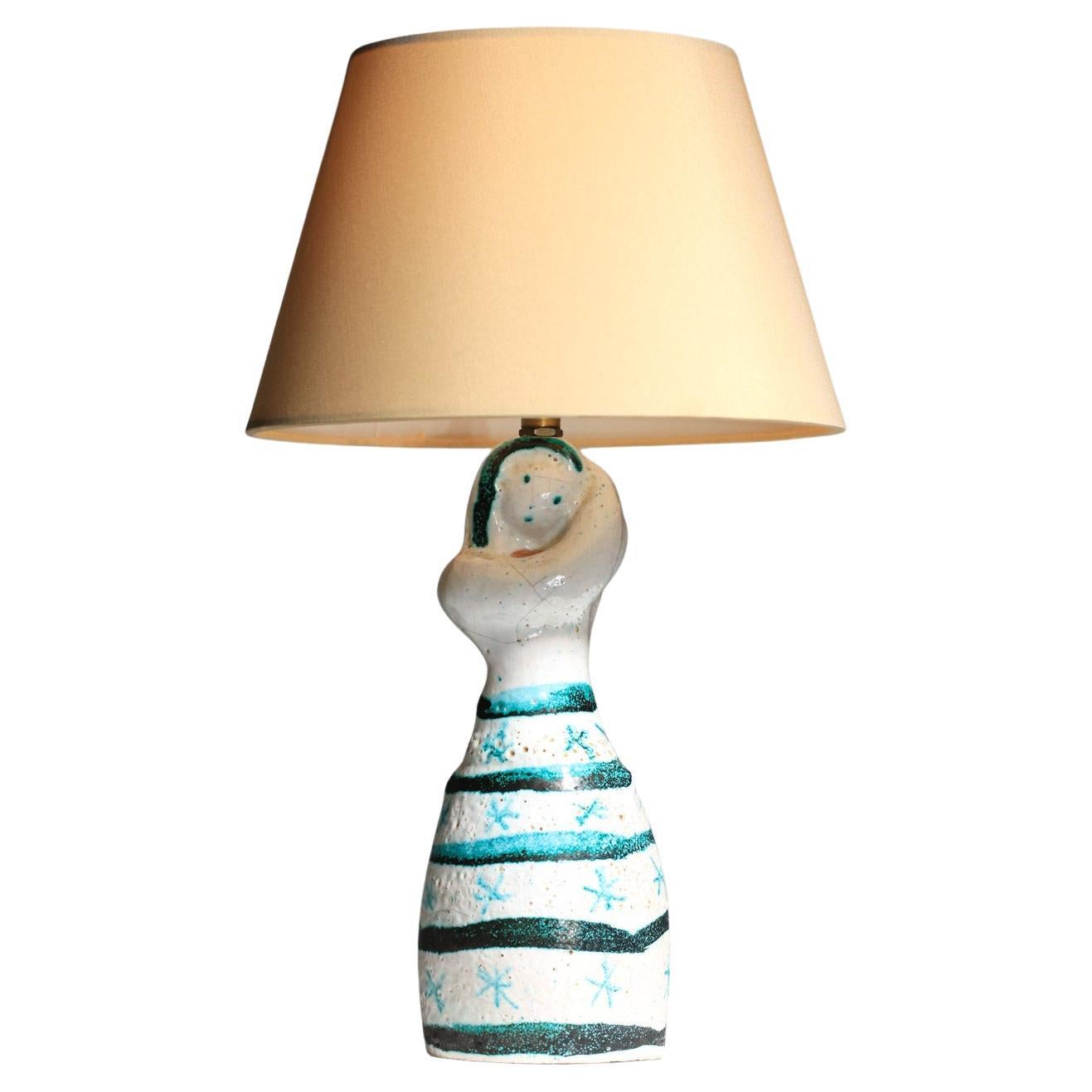 Small ceramic lamp in the style of Georges Jouve