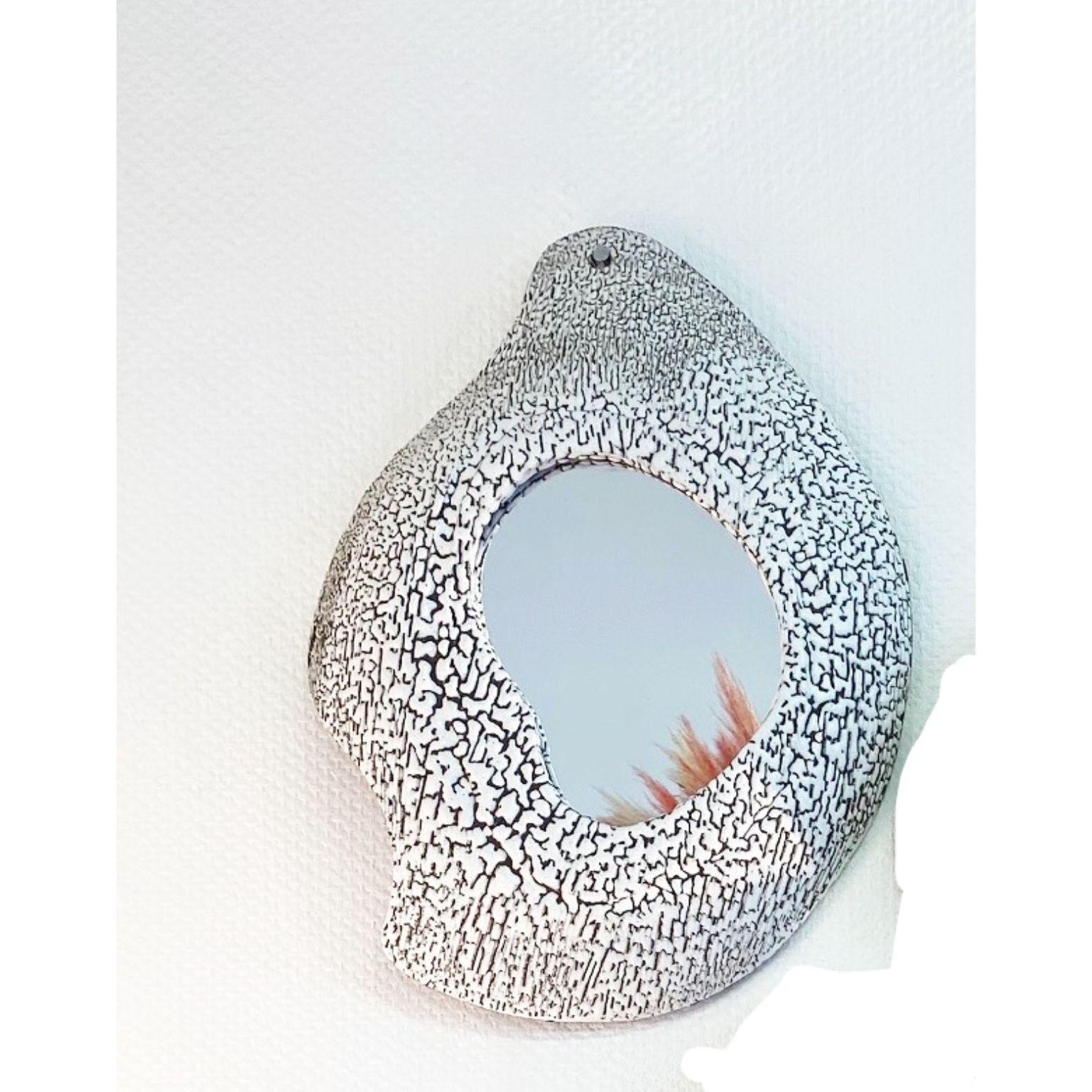 Modern Small Ceramic Mirror by Olivia Cognet