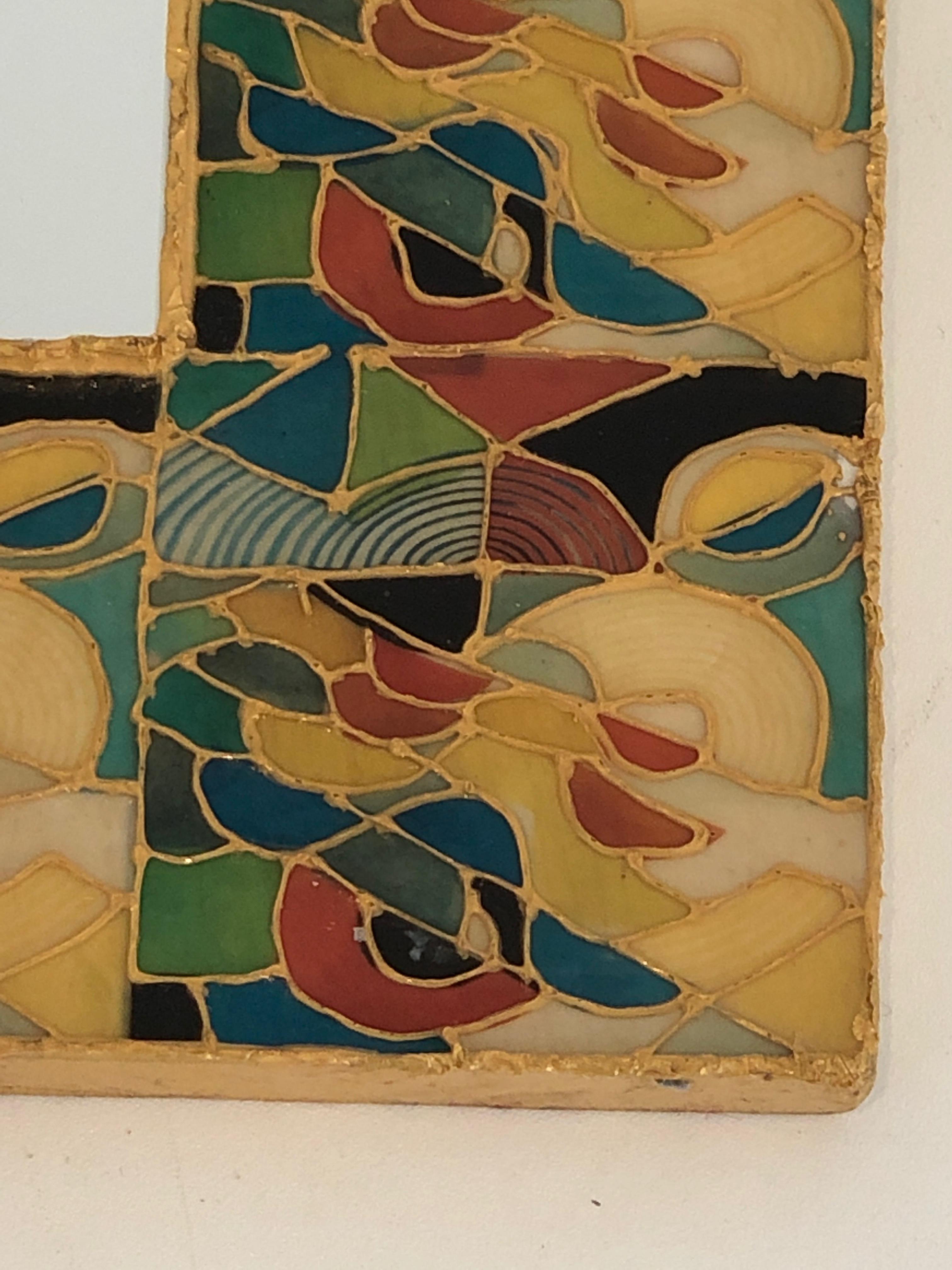 Petit miroir en céramique en vente 5